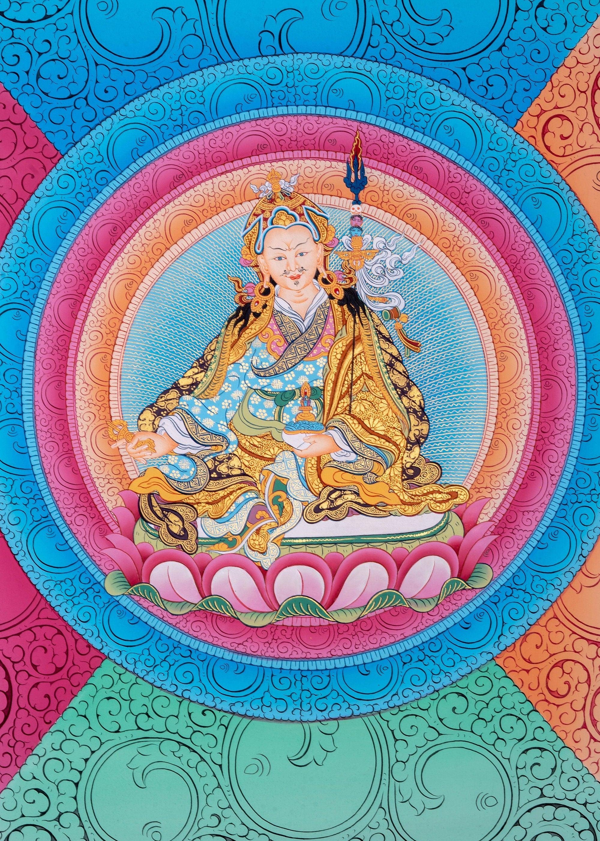 Guru Rinpoche  Buddhism Thangka Art - Himalayas Shop
