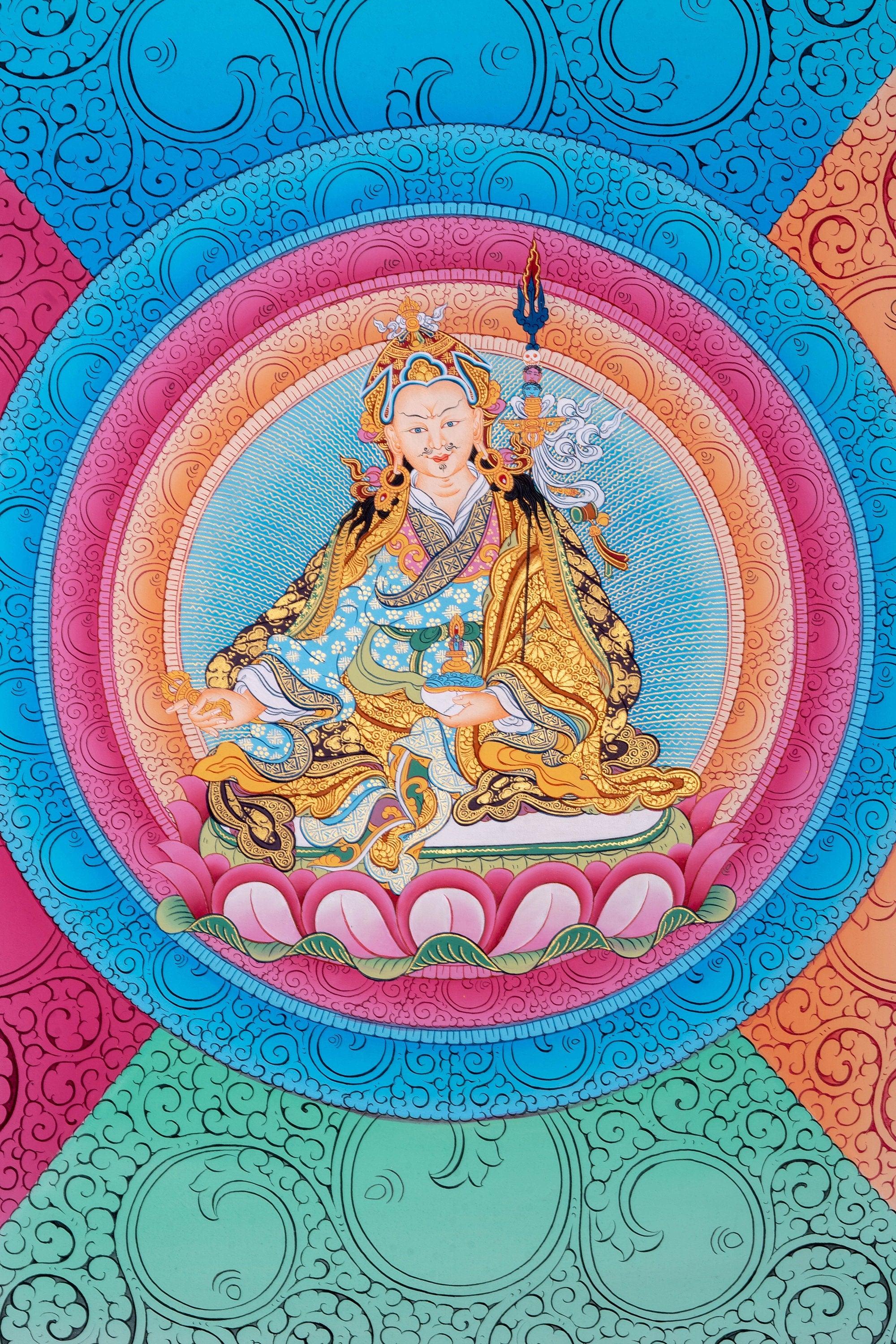 Guru Rinpoche  Buddhism Thangka Art - Himalayas Shop