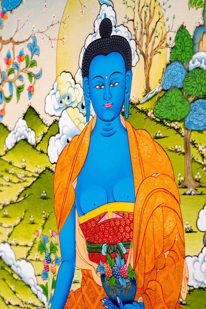 Medicine Buddha Thangka Painting - Himalayas Shop