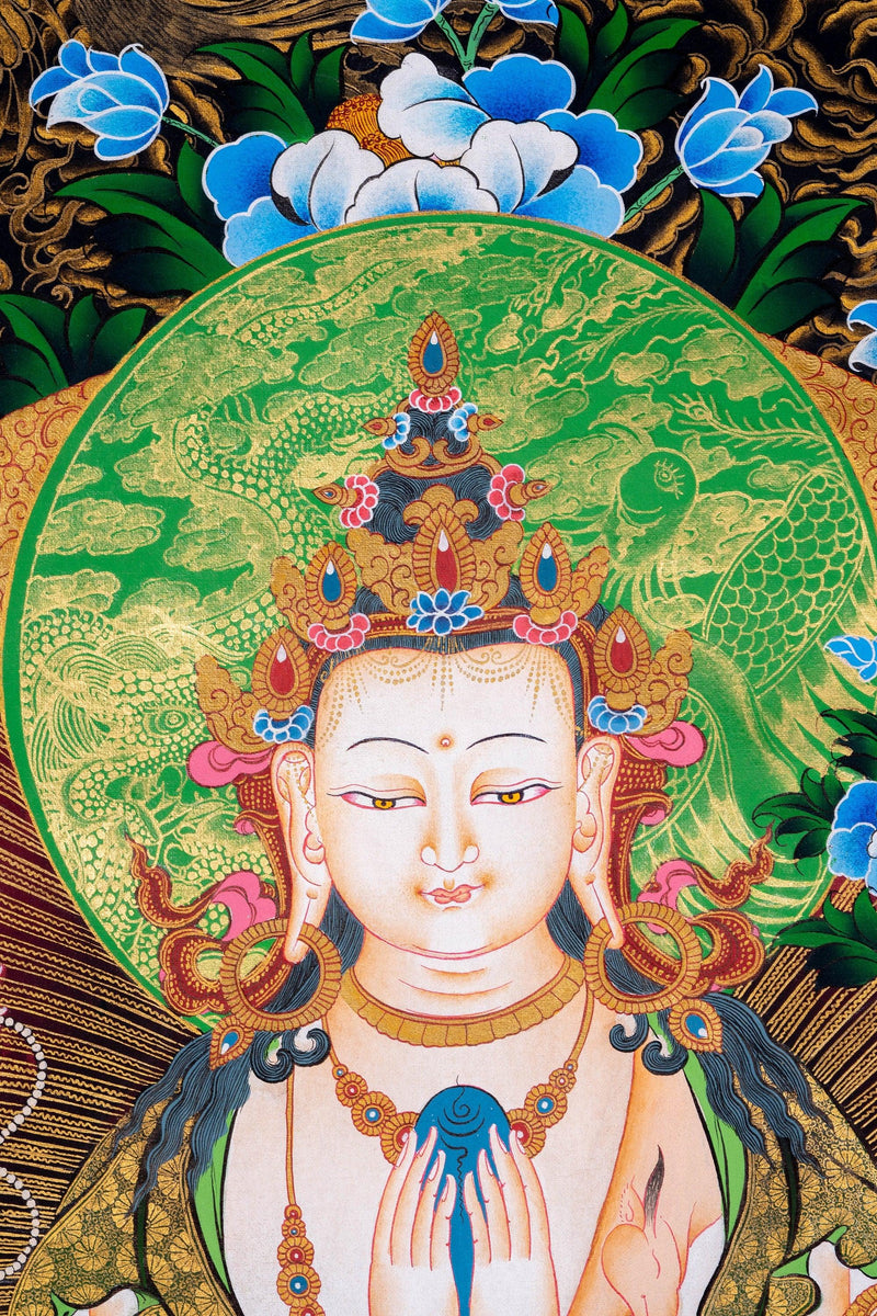 Chengresi Bodhisattva Thangka Painting - Himalayas Shop