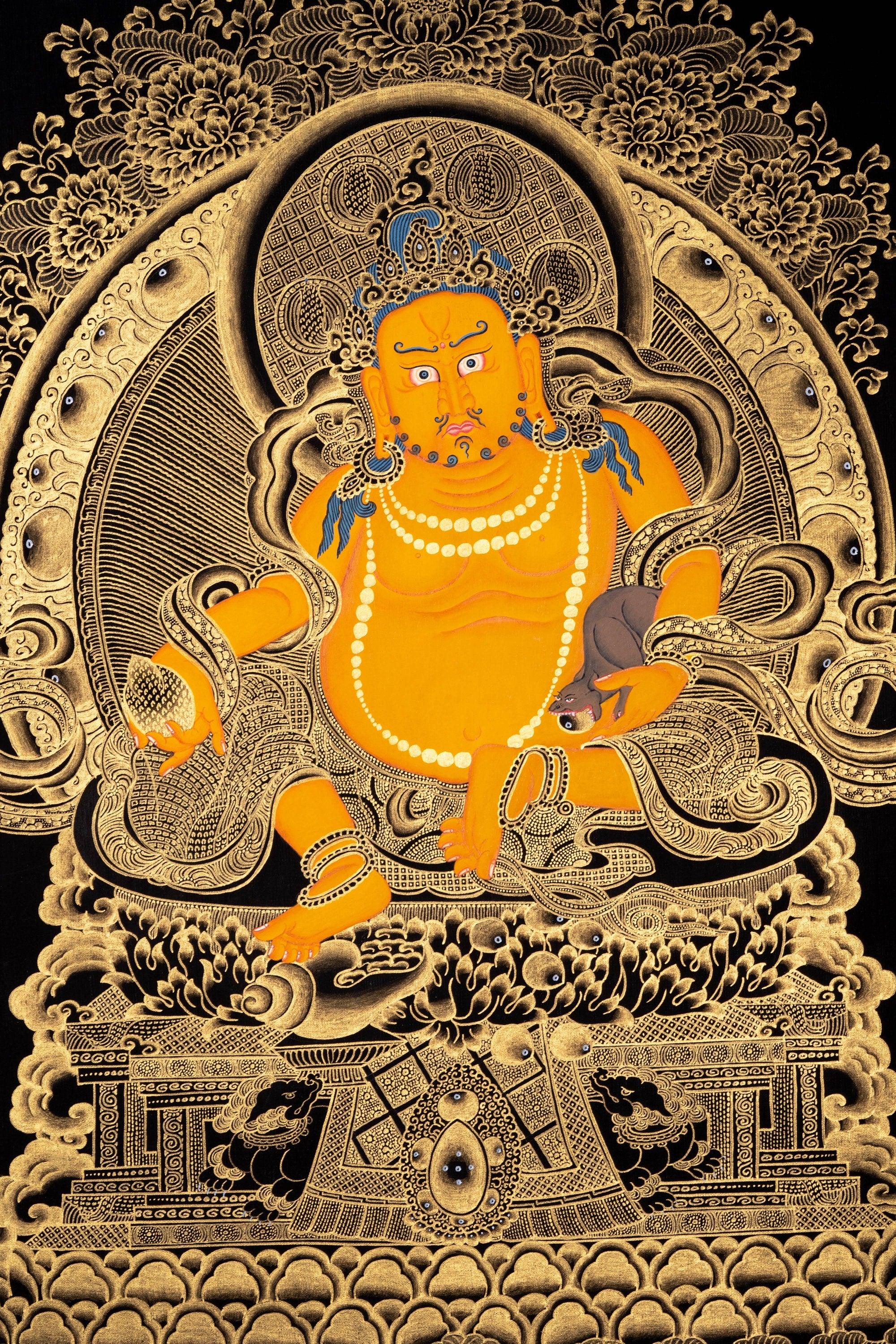 Finest Thangka Art of Kubera - Himalayas Shop