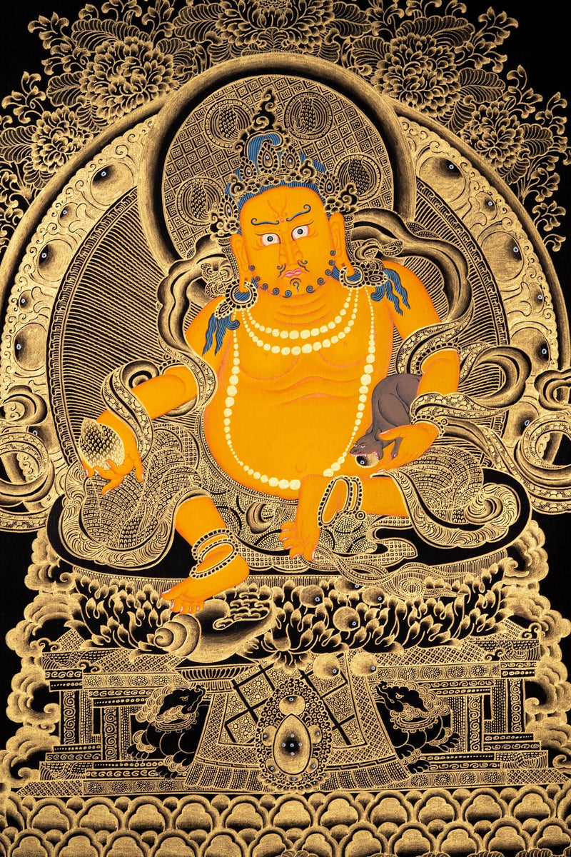 Finest Thangka Art of Kubera - Himalayas Shop