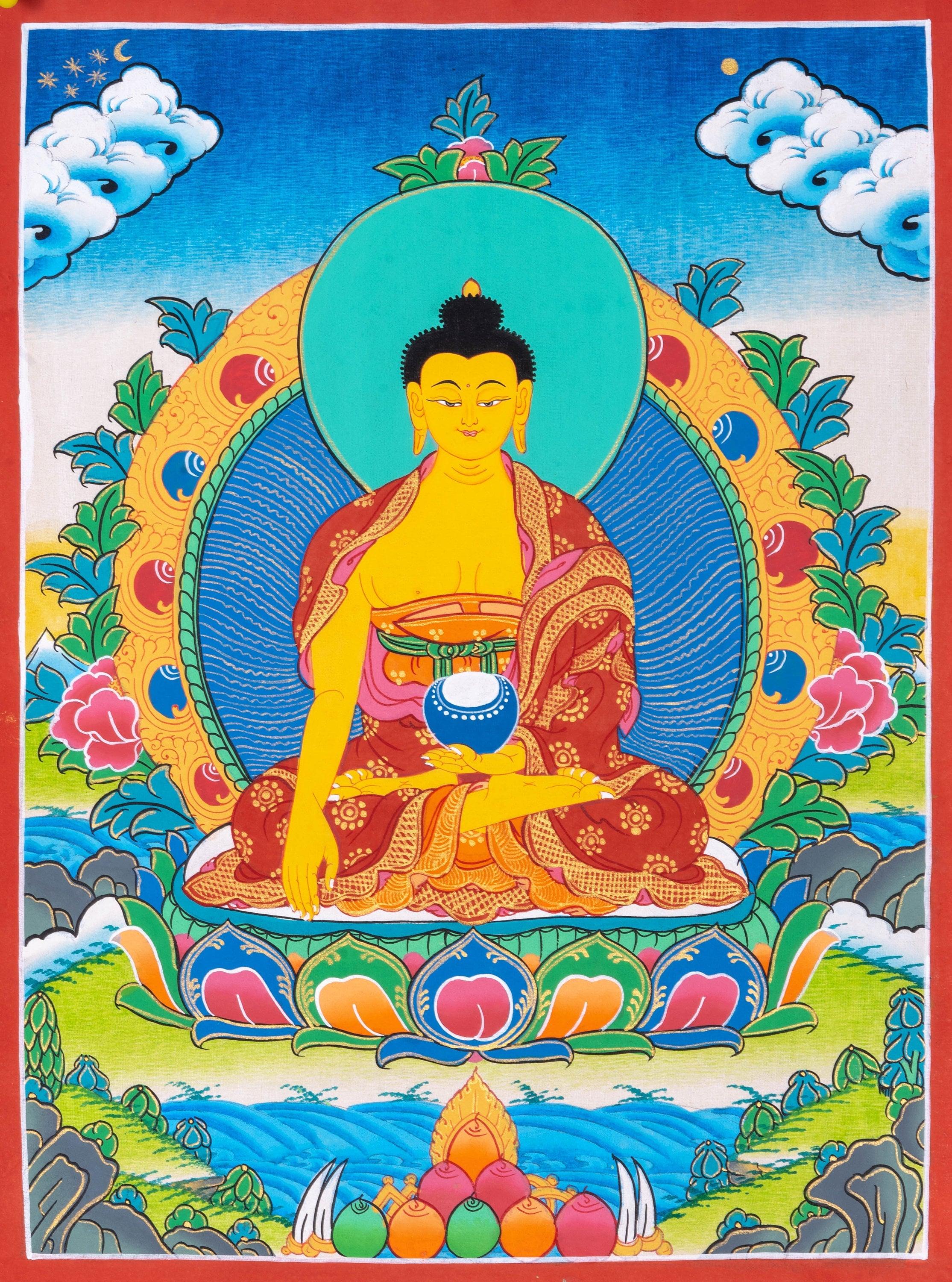Shakyamuni Buddha Thangka Painting - Himalayas Shop