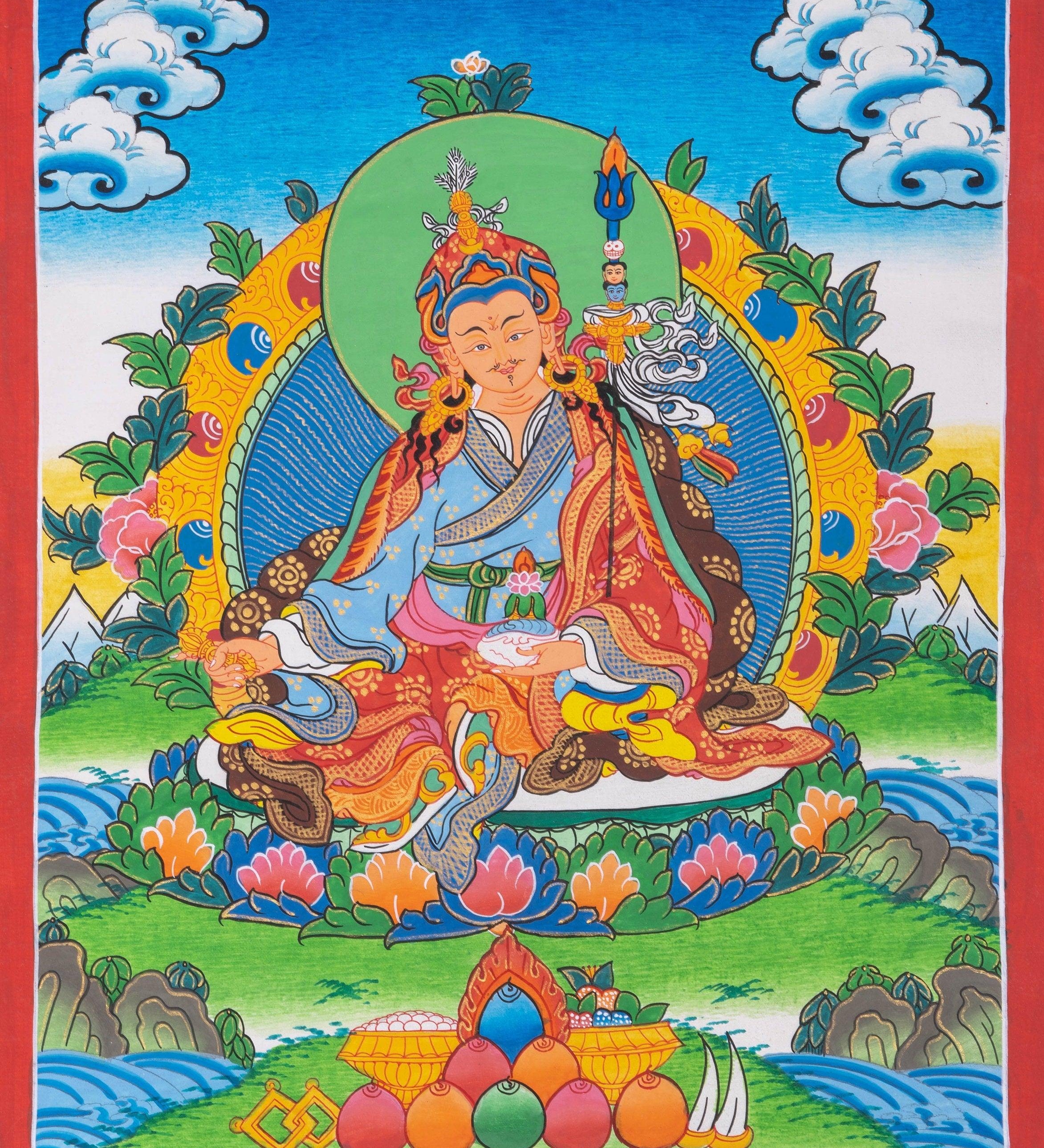 Guru Rinpoche Thangka Painting - Himalayas Shop