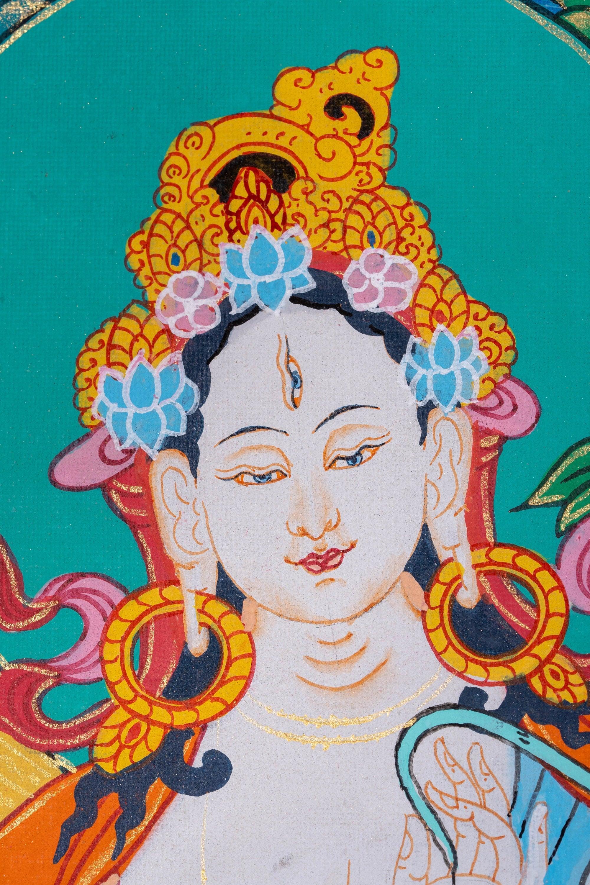 Thangka Painting - White Tara - Himalayas Shop