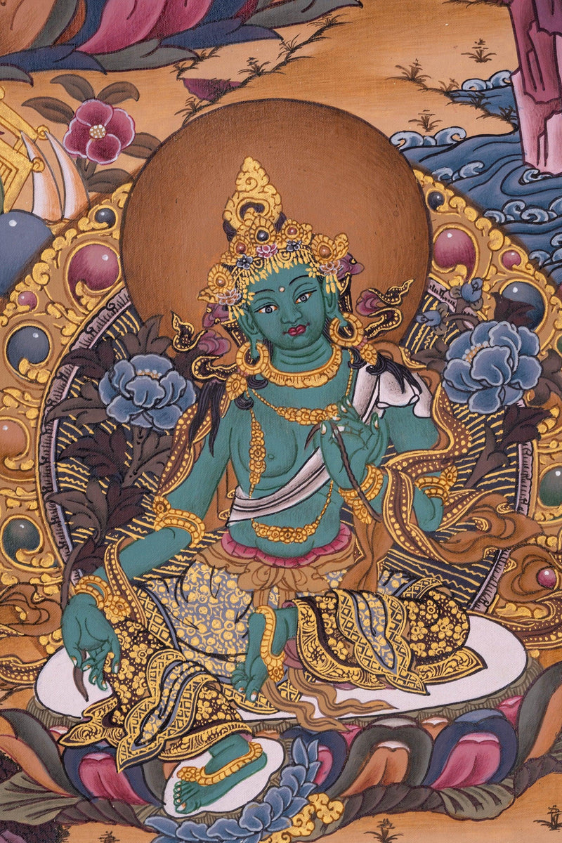 Zambala Thangka Canvas Art - Himalayas Shop