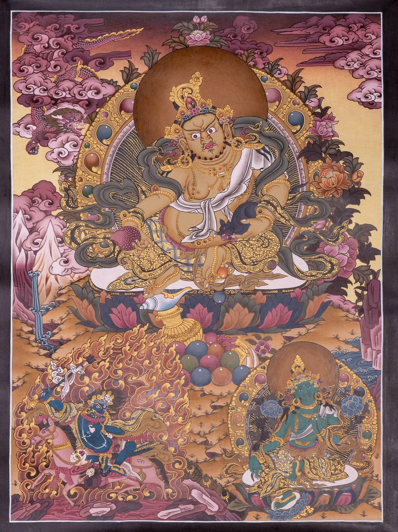 Zambala Thangka Canvas Art - Himalayas Shop