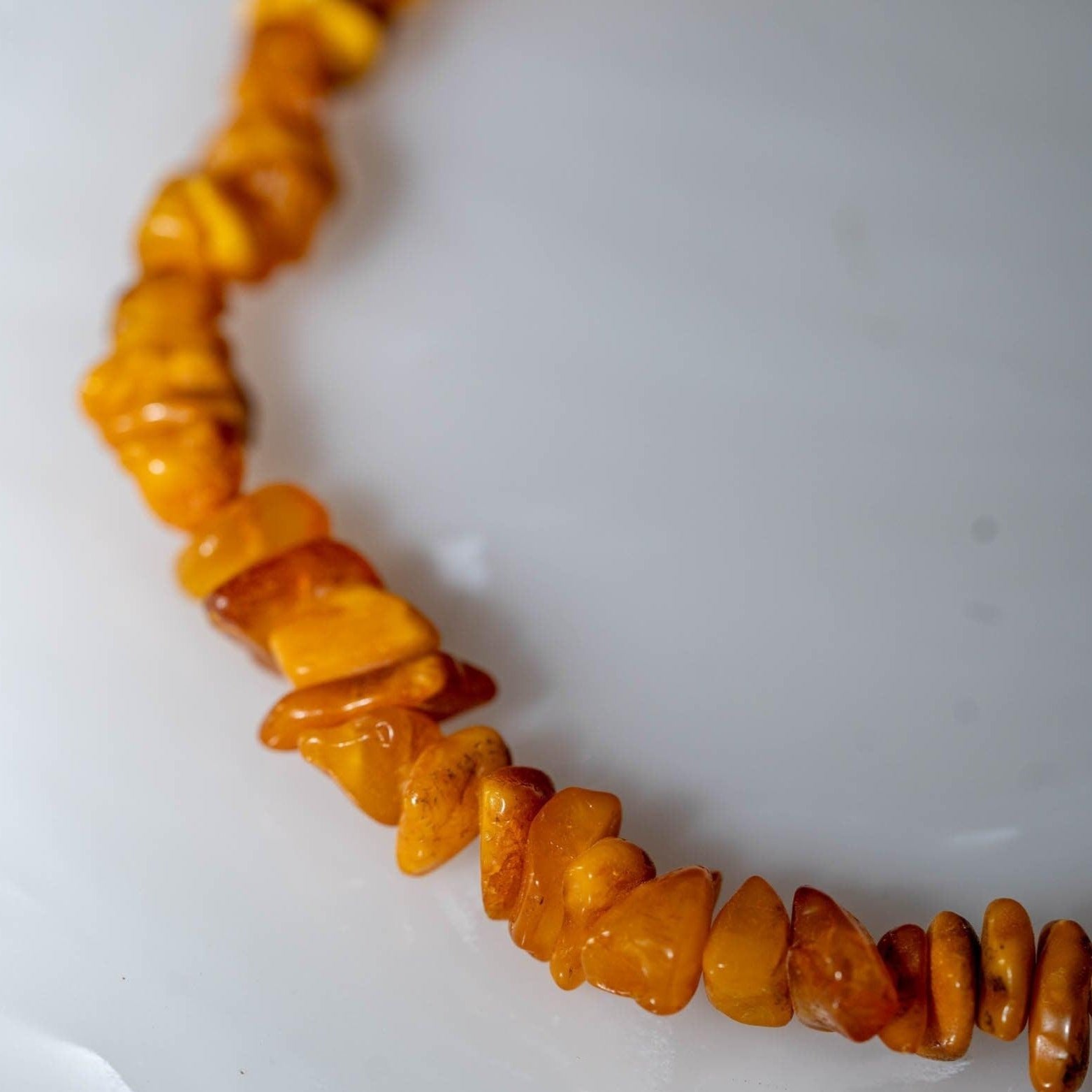Amber Chips Mala - Women Necklace of Natural stone for sacral chakra