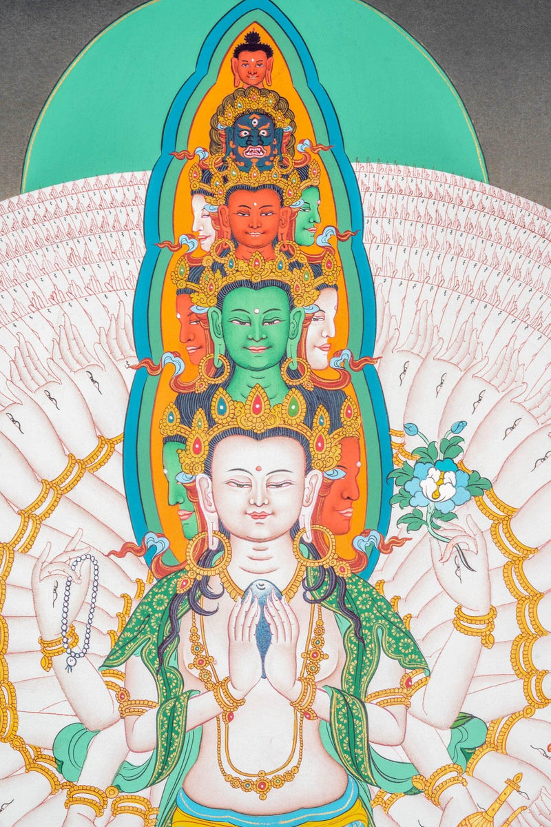 1000 Armed Avalokiteshvara Thangka Painting - Himalayas Shop
