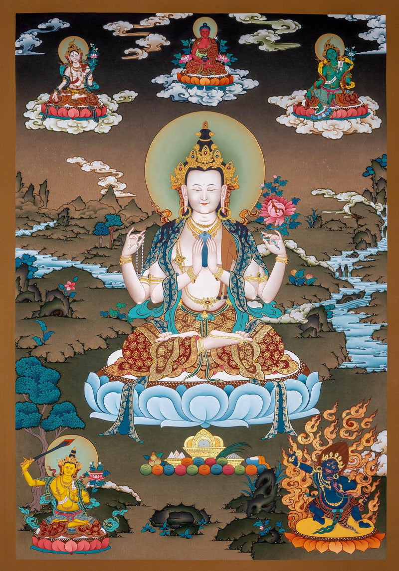 Chengresi Bodhisattva Thangka Painting