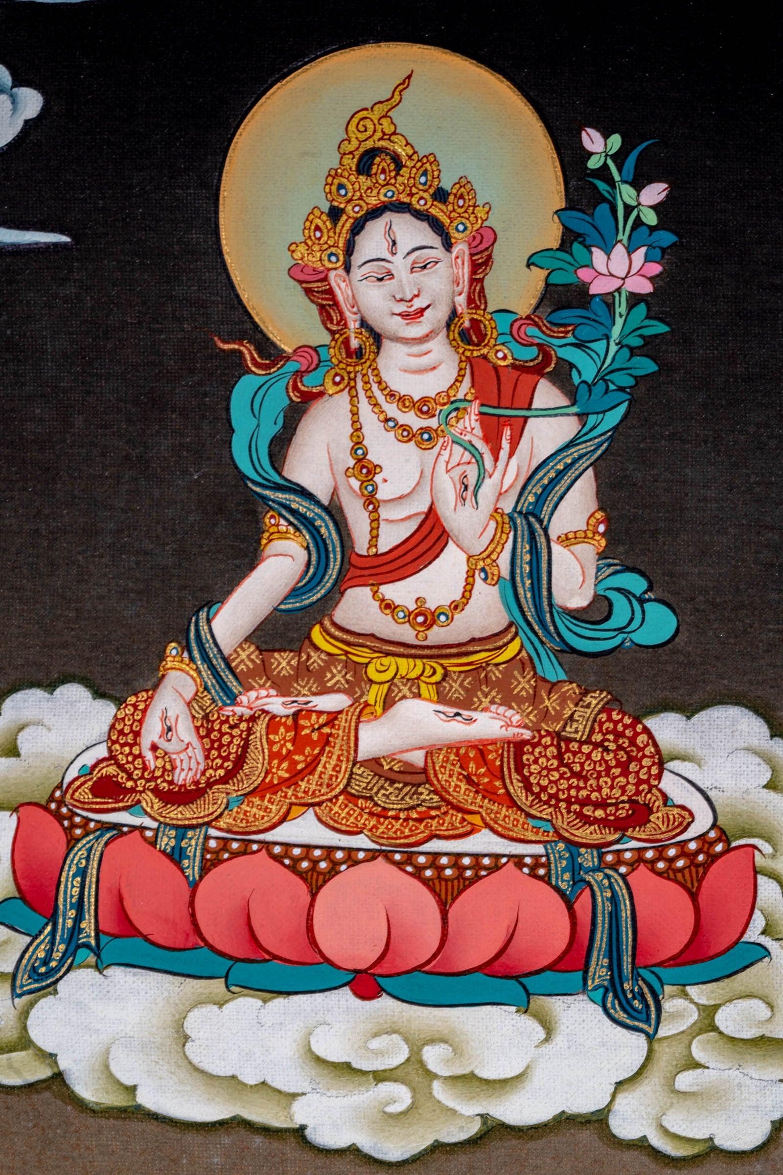 Chengresi Bodhisattva Thangka Painting - Himalayas Shop