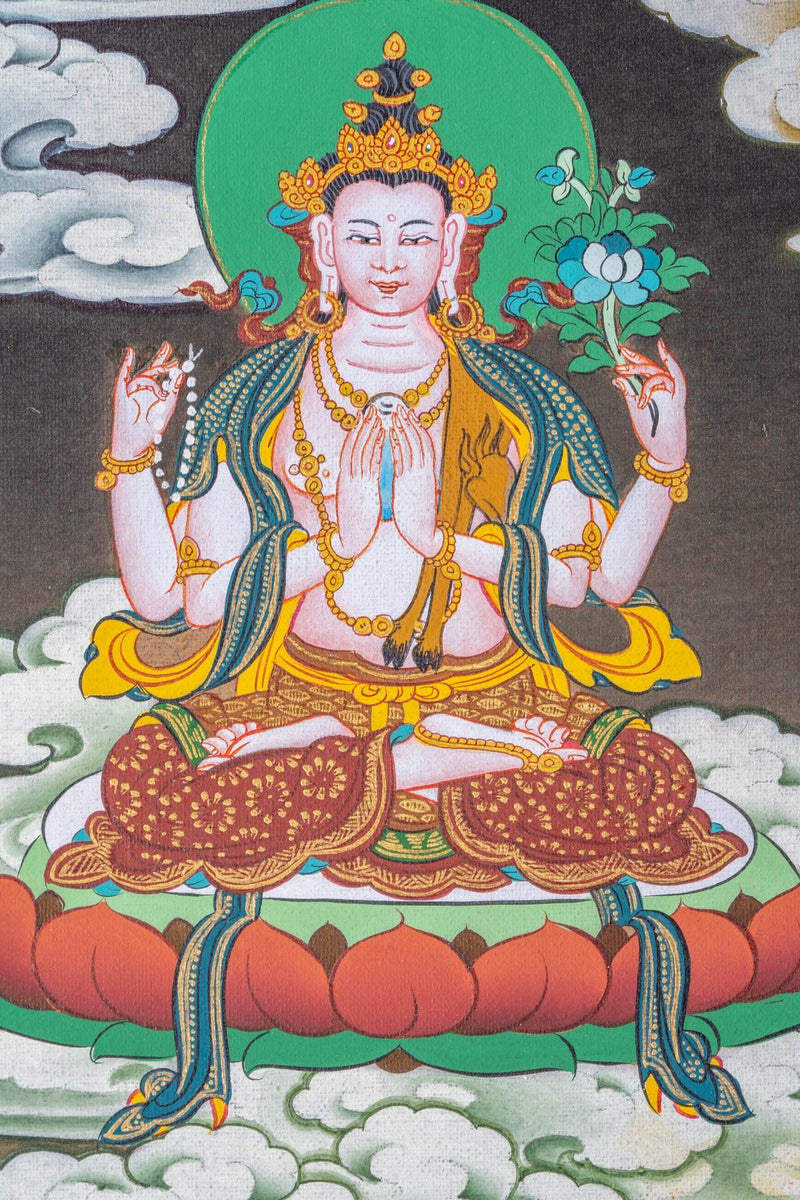 Green Tara Tibetan Thangka Painting - Himalayas Shop