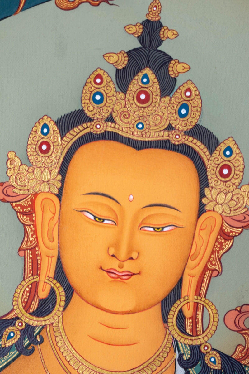 Manjushri Thangka Painting - Himalayas Shop
