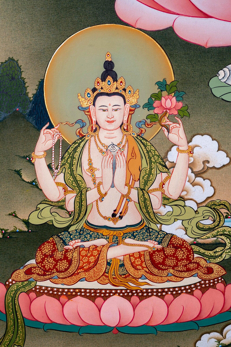 Manjushri Thangka Painting - Himalayas Shop