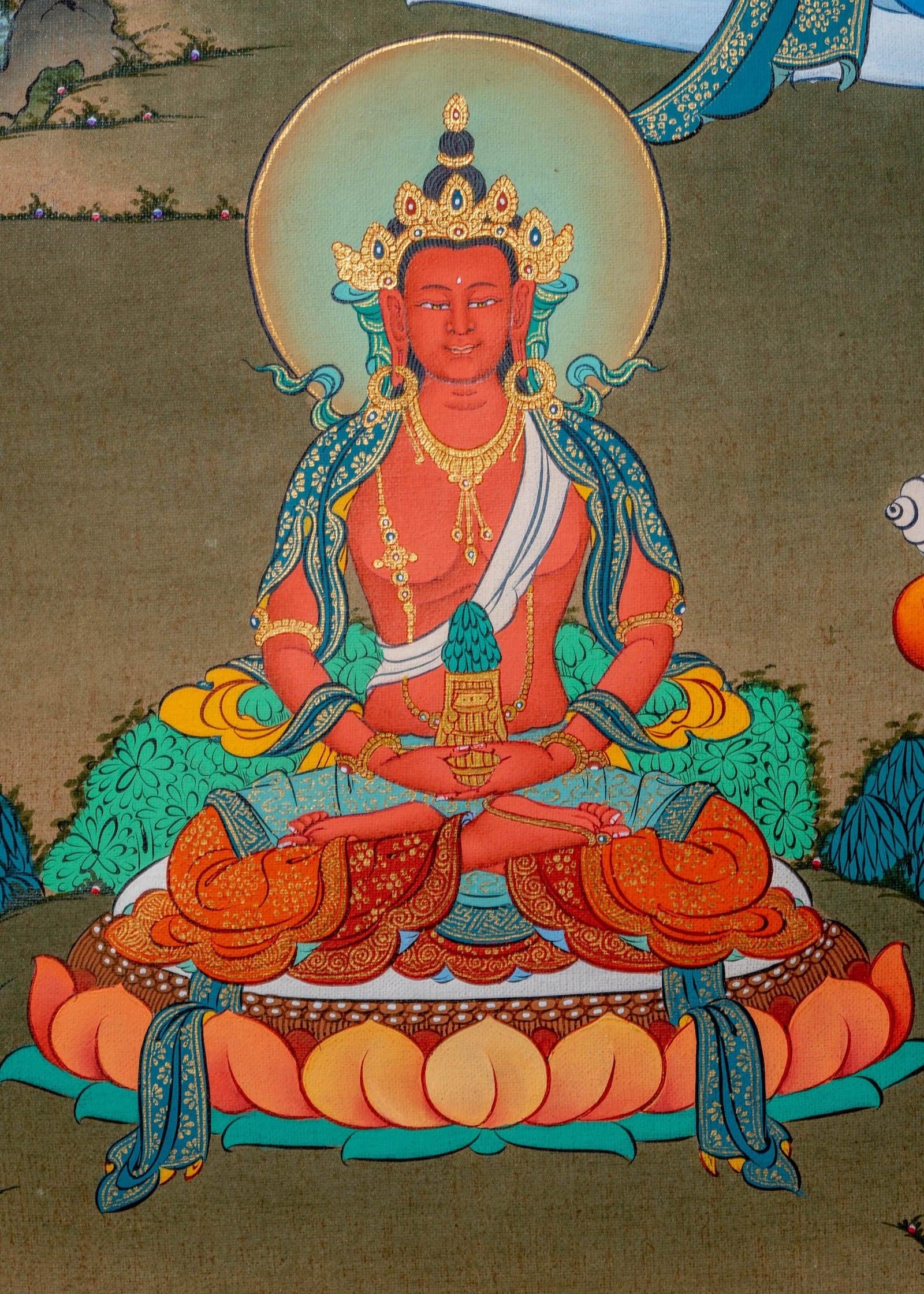 White Tara Thangka Painting - Himalayas Shop
