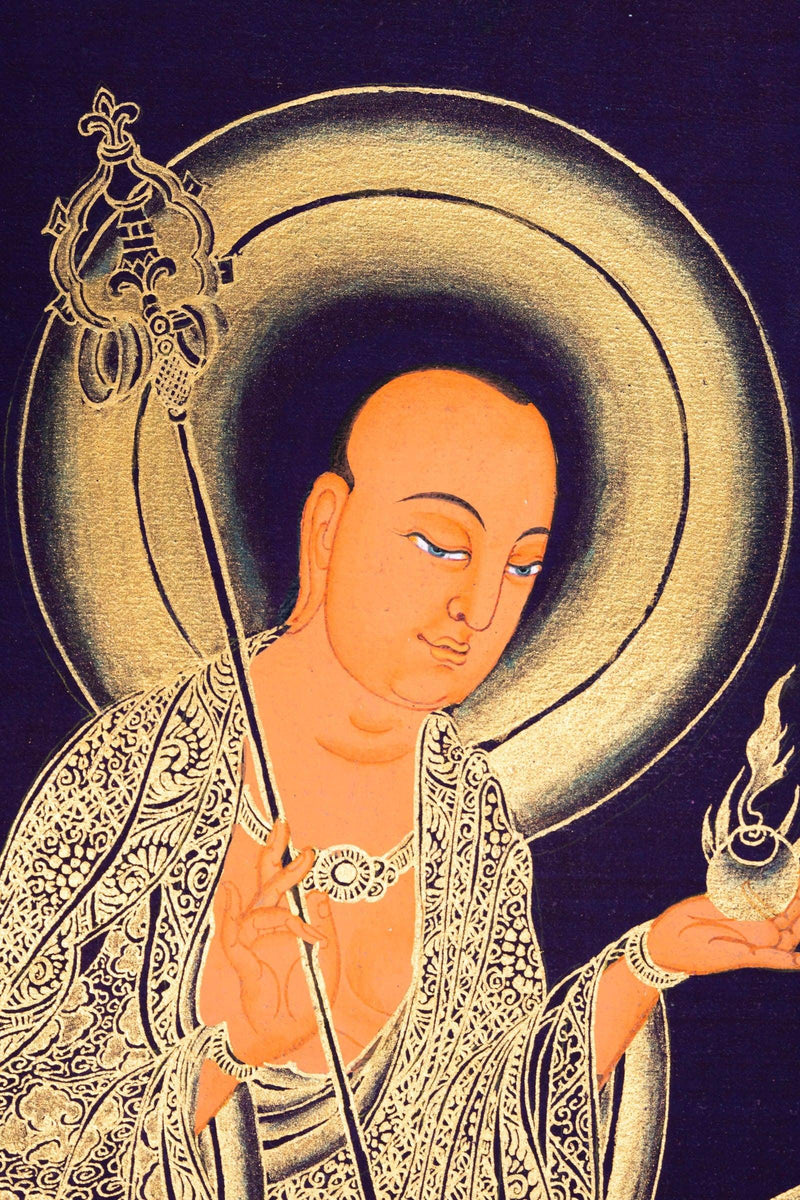 Ksitigarbha Bosatsu Hand Painted Thangka - Himalayas Shop