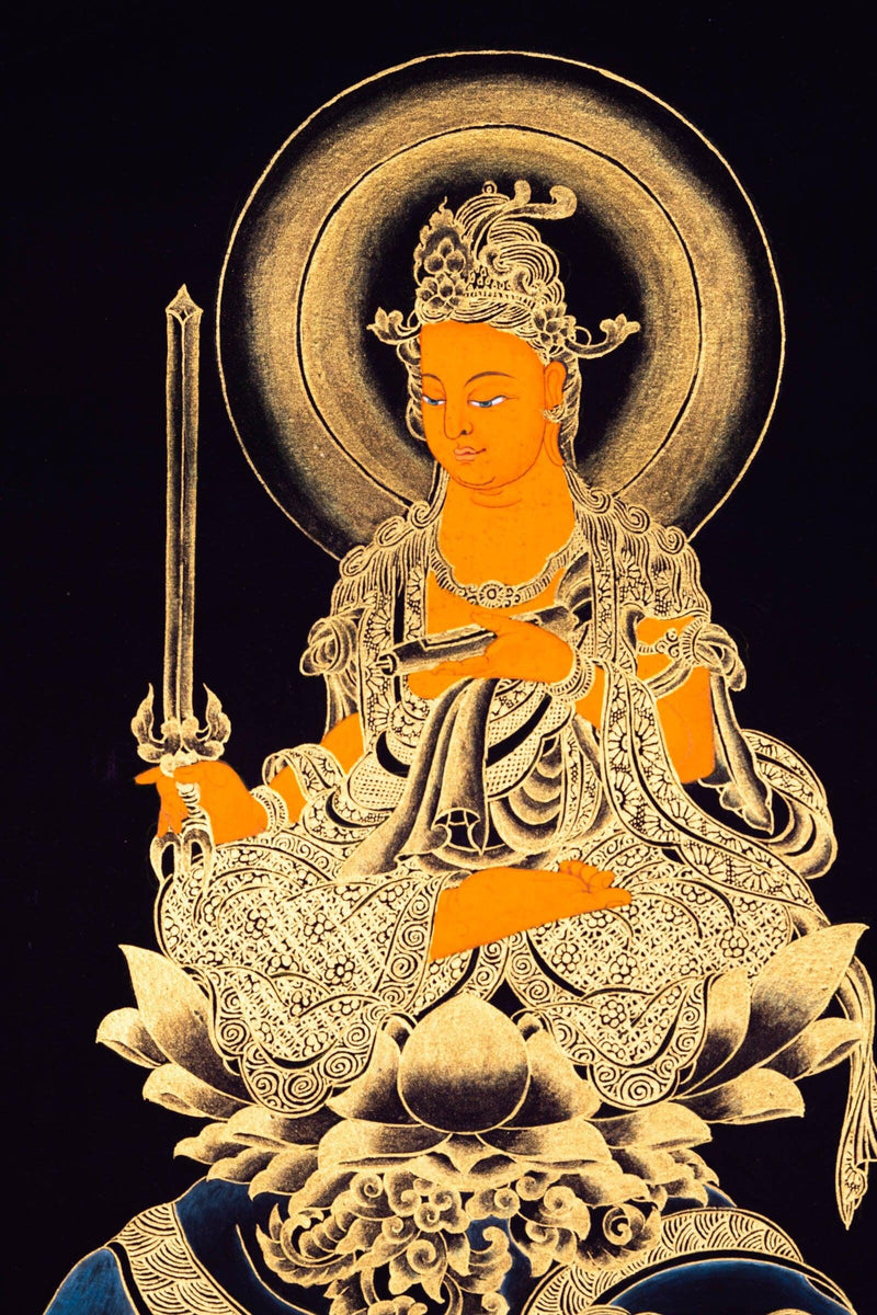 Japanese Monju Bosatu Thangka Painting - Himalayas Shop
