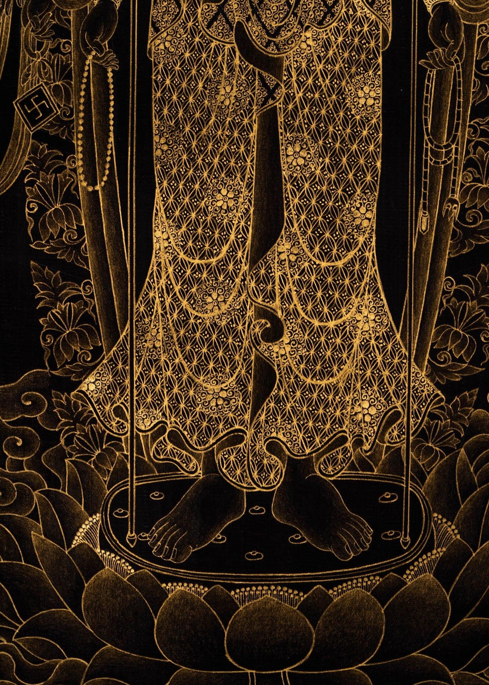 Japanese Senju Kannon Thangka Painting