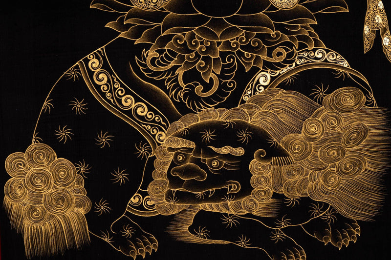 Japanese Manjushree Bodhisattva Thangka Painting