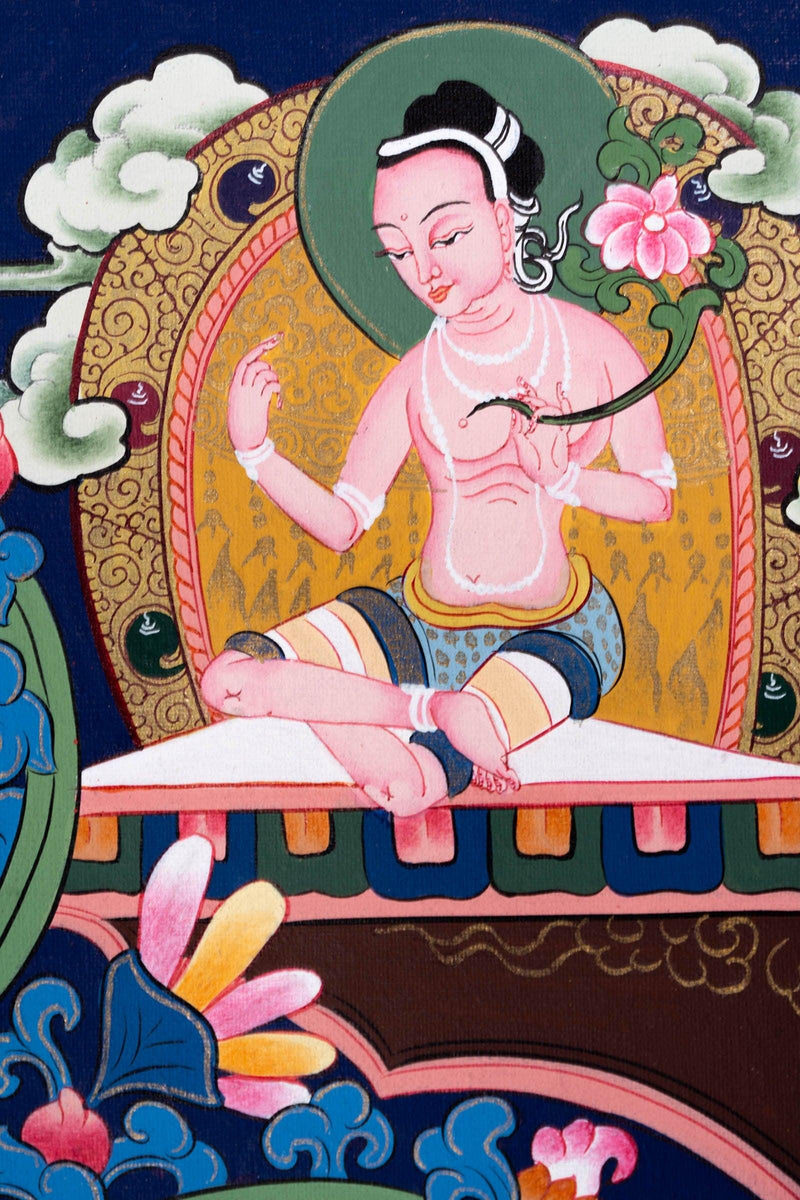 Bajradhara with Shakti Thangka Painting - Himalayas Shop
