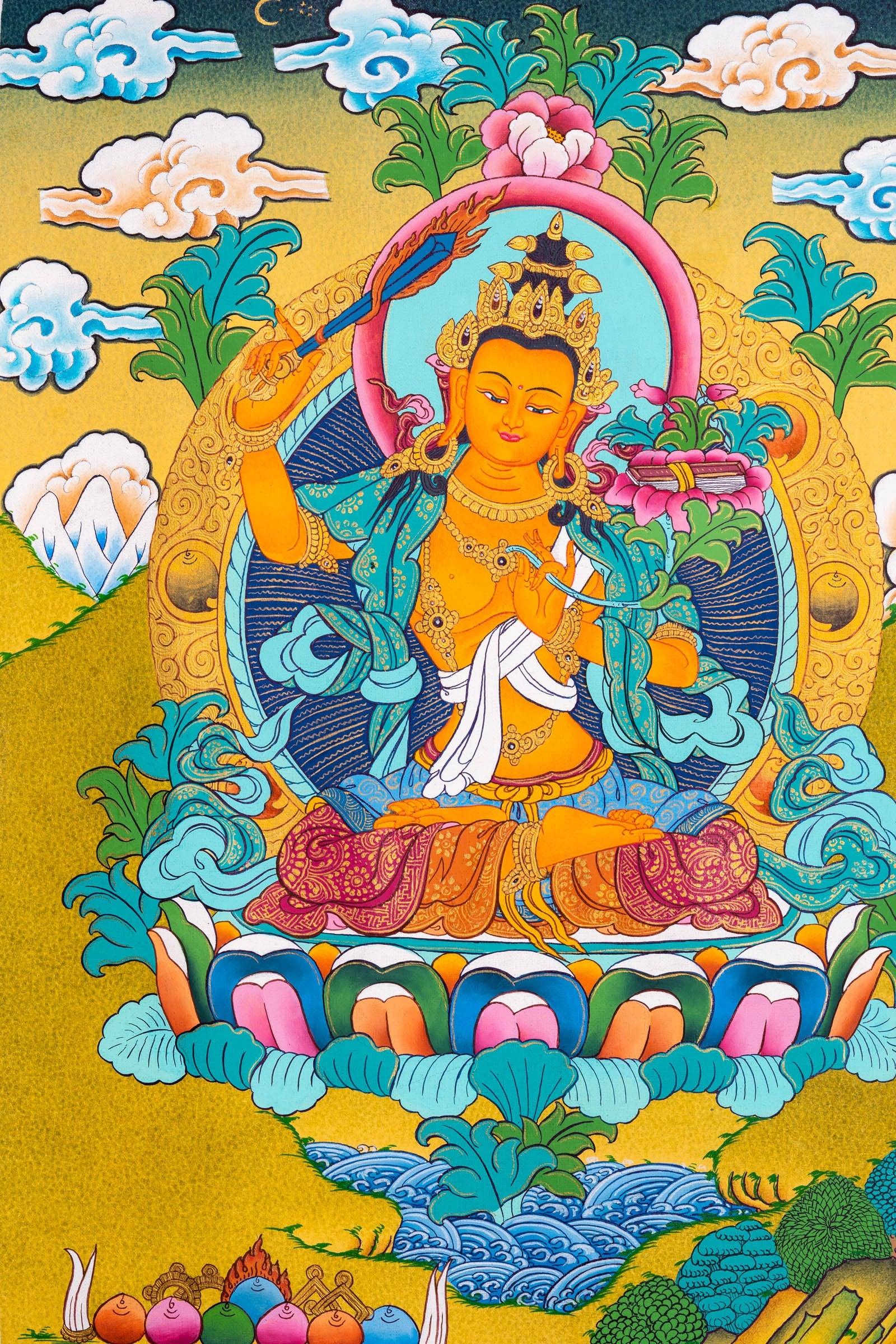 Thangka Painting Three Great Bodhisattvas