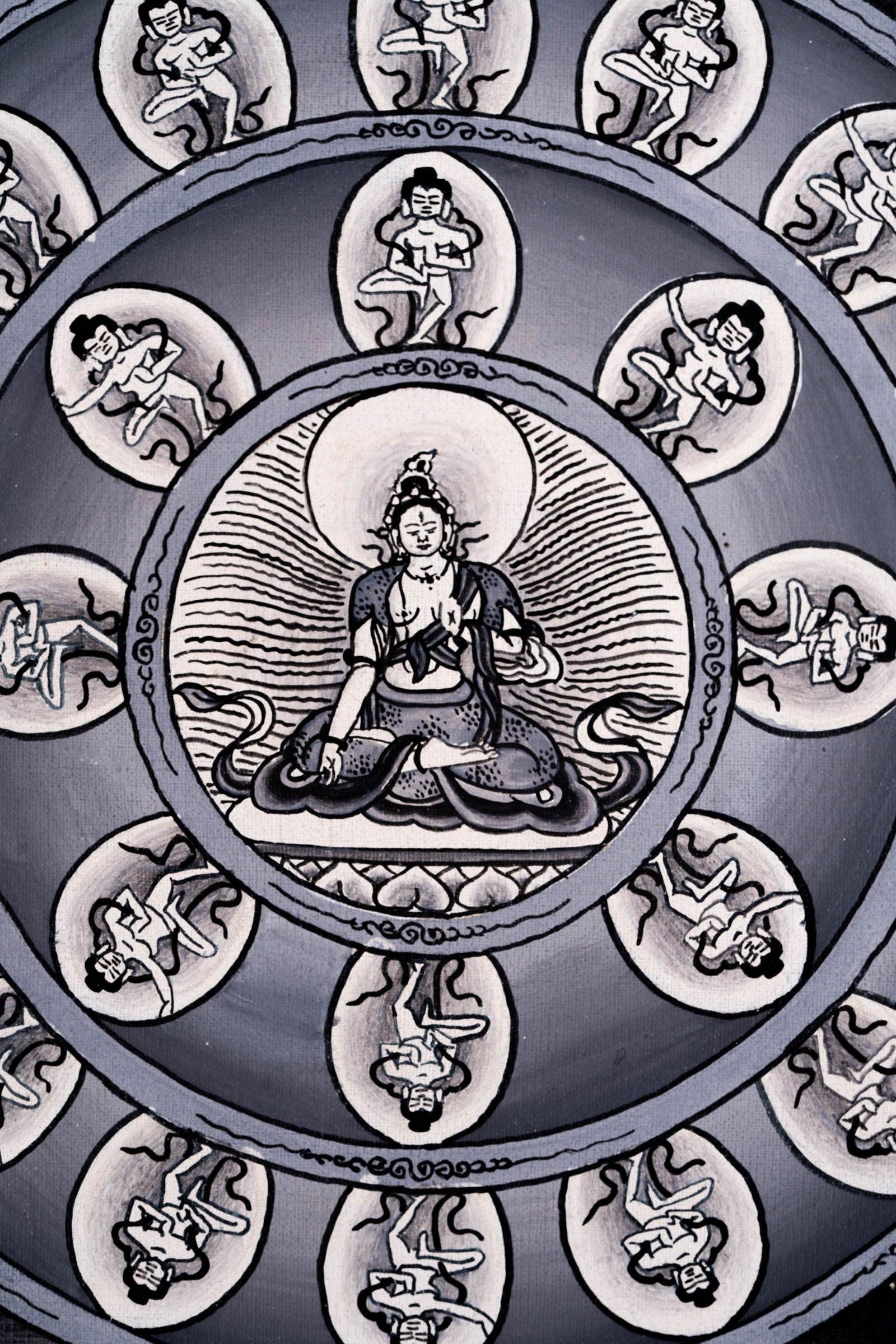 White Tara Mandala Thangka Art