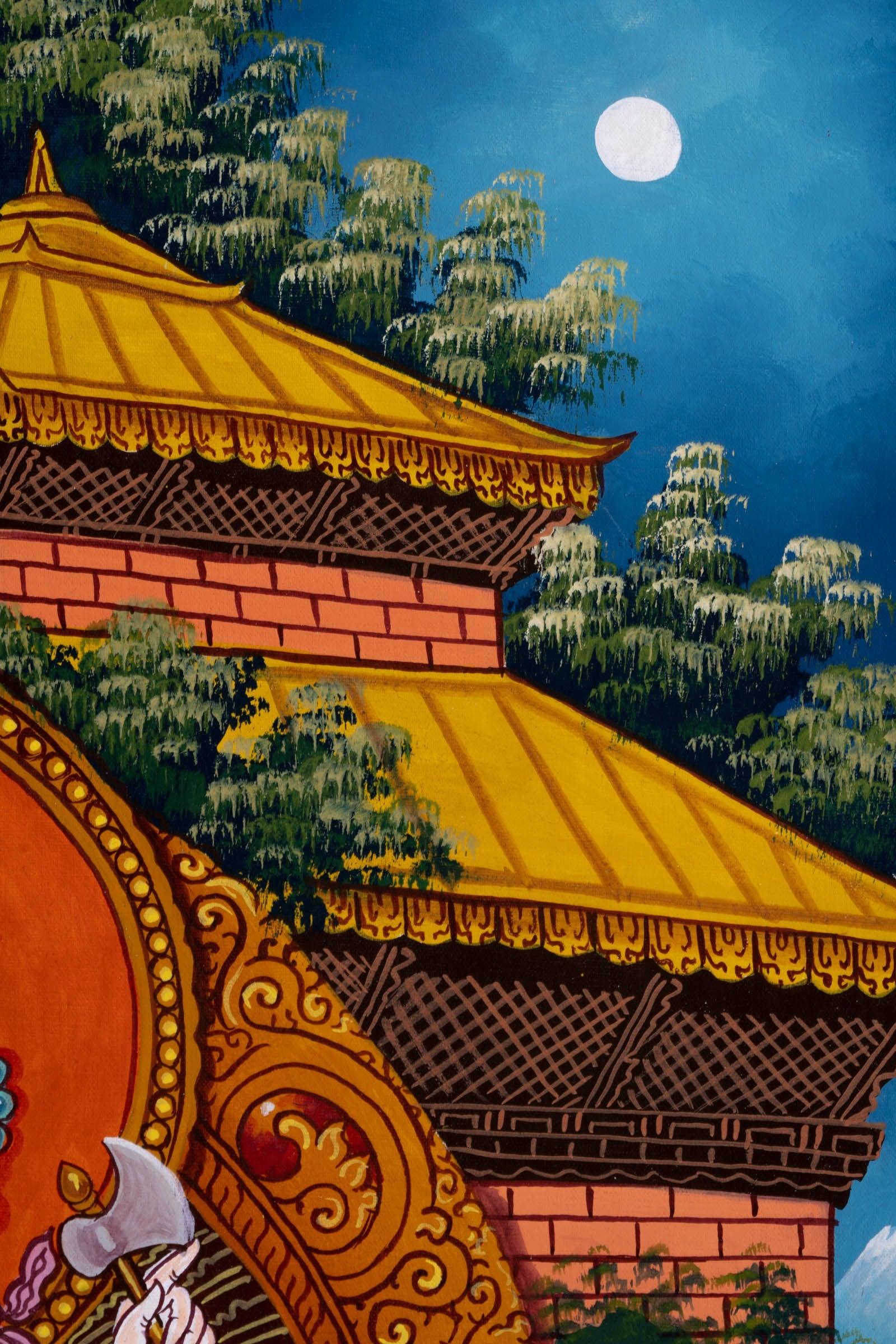 Hindu Deity Shri Ganesh Thangka Painting