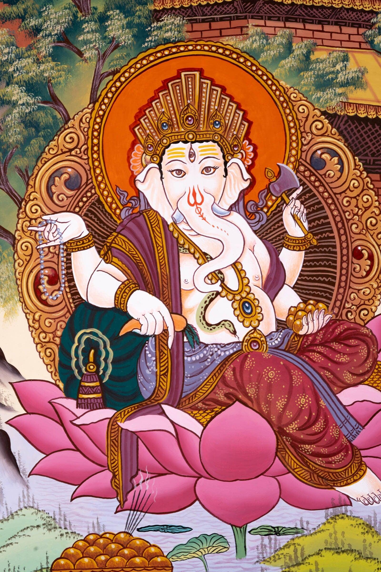 Shree Ganesh Thangka Painting