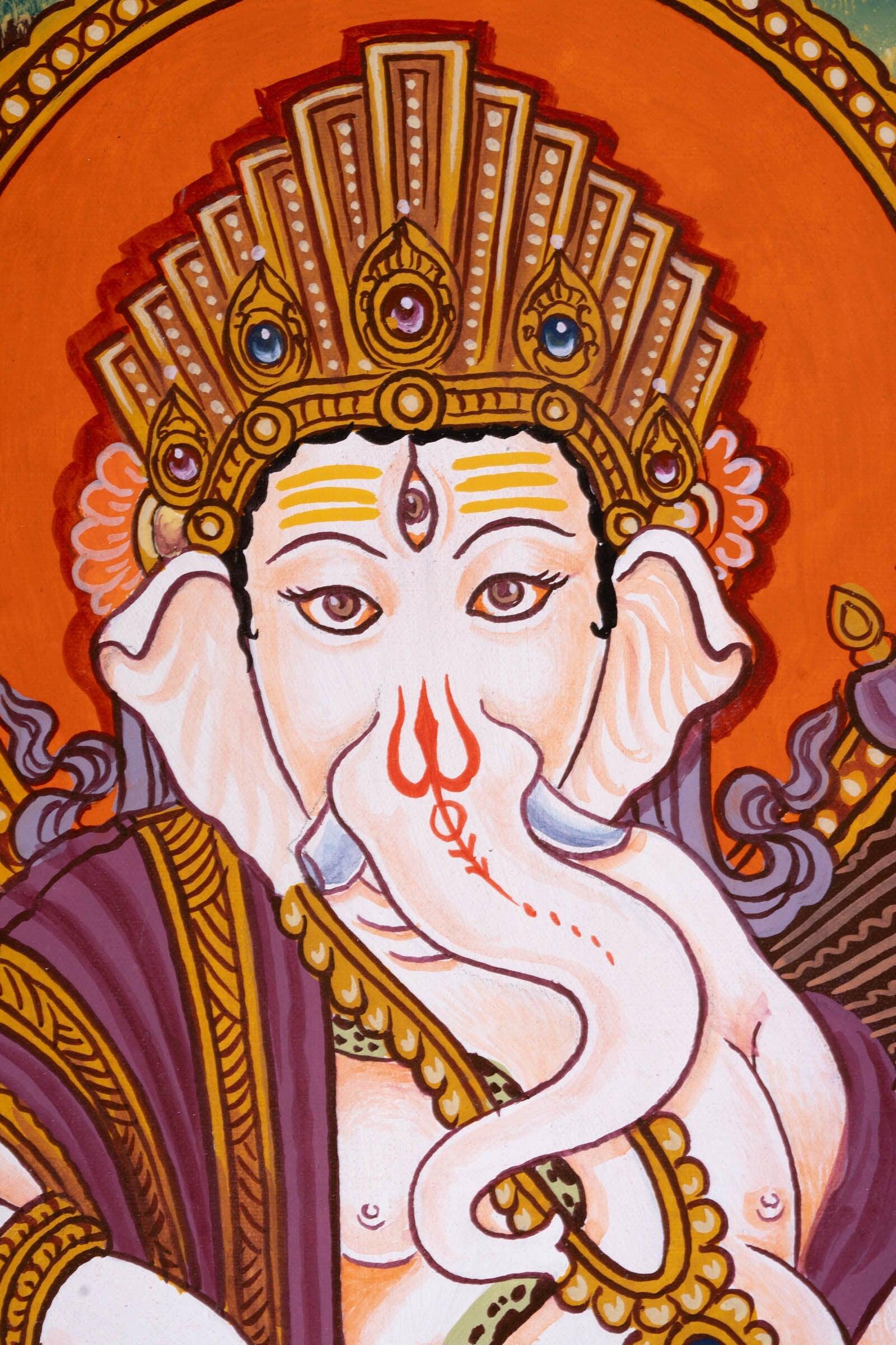 Shree Ganesh Thangka Painting