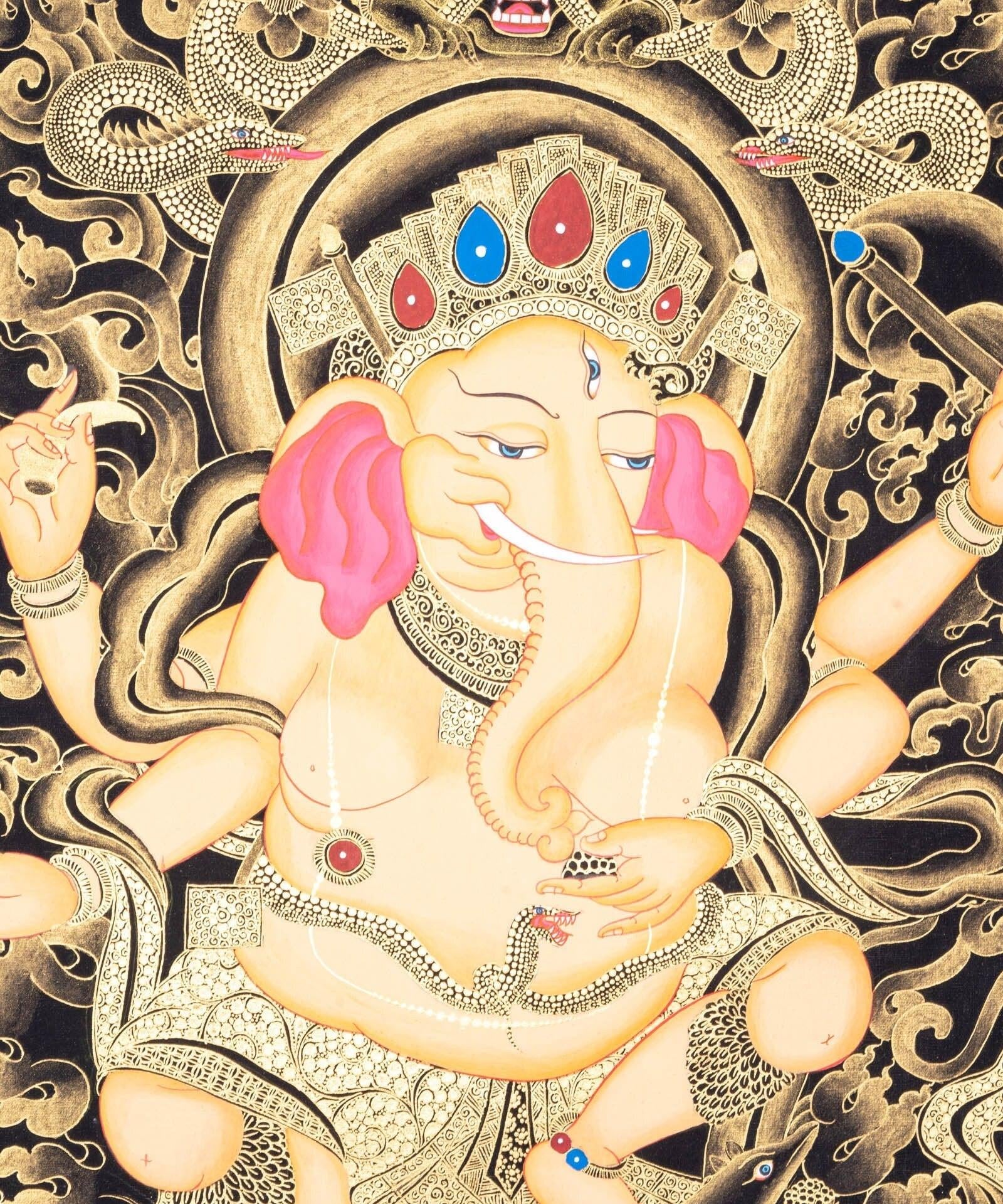 Thangka Painting of Shri Ganesh