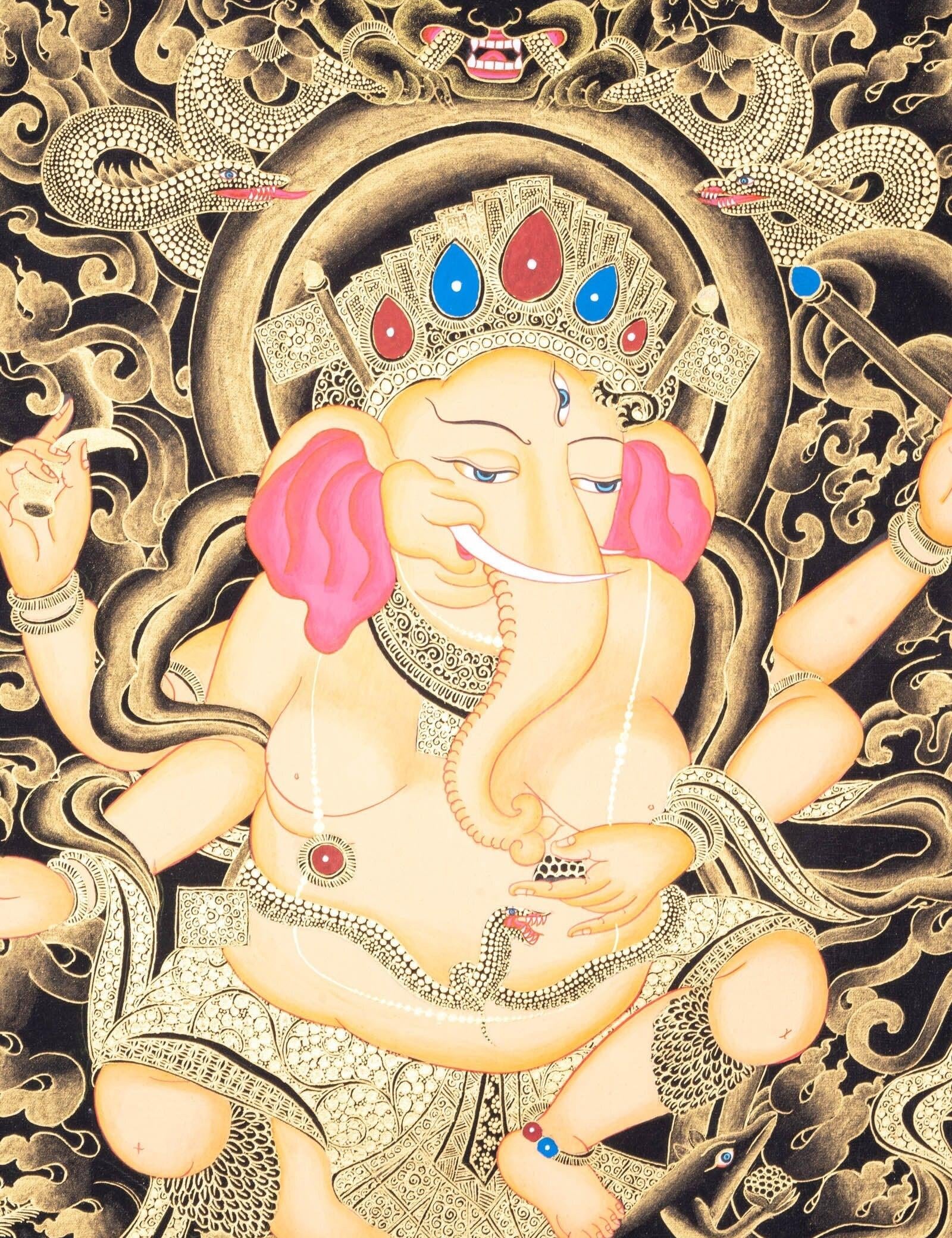 Thangka Painting of Shri Ganesh