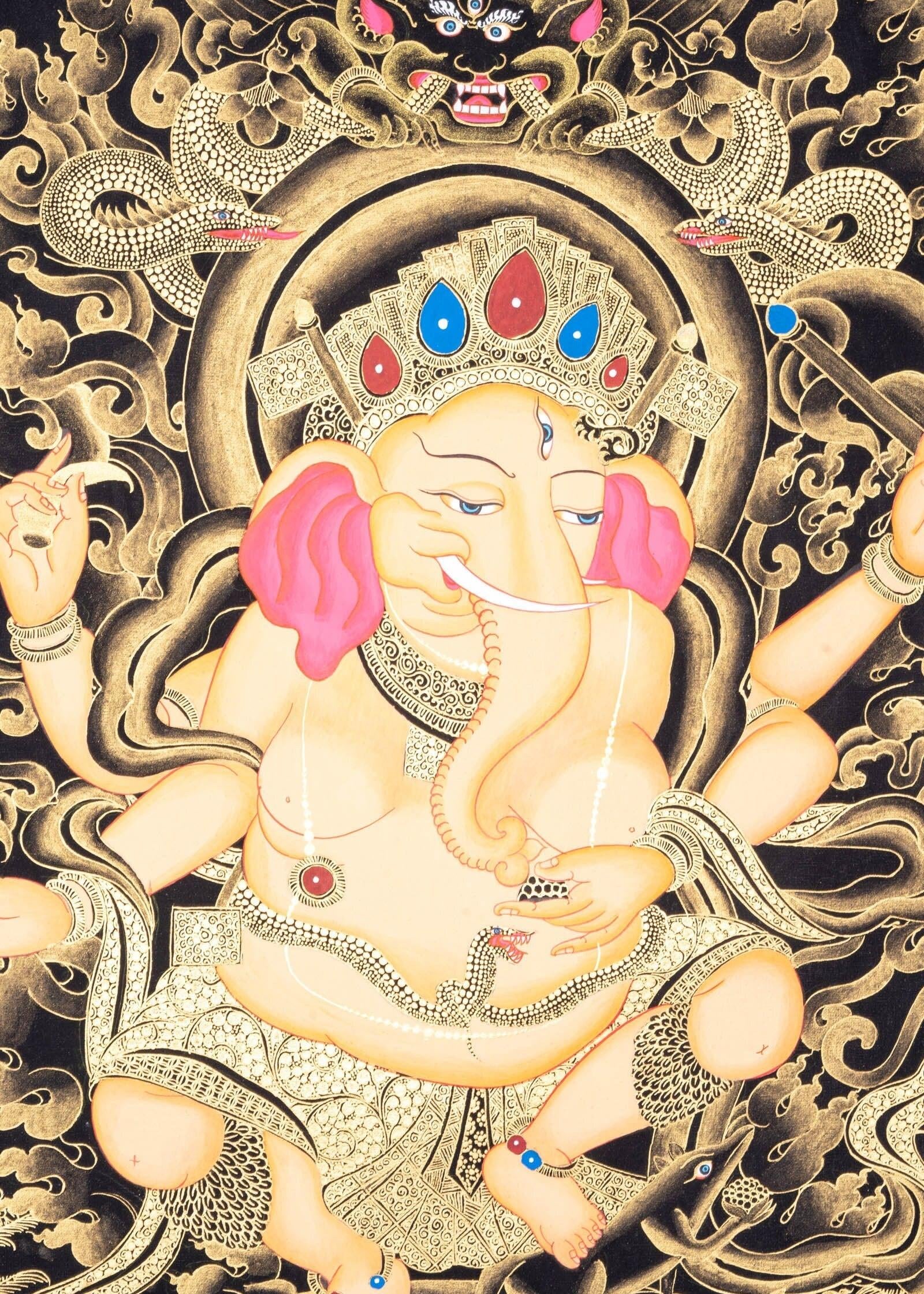 Thangka Painting of Shri Ganesh