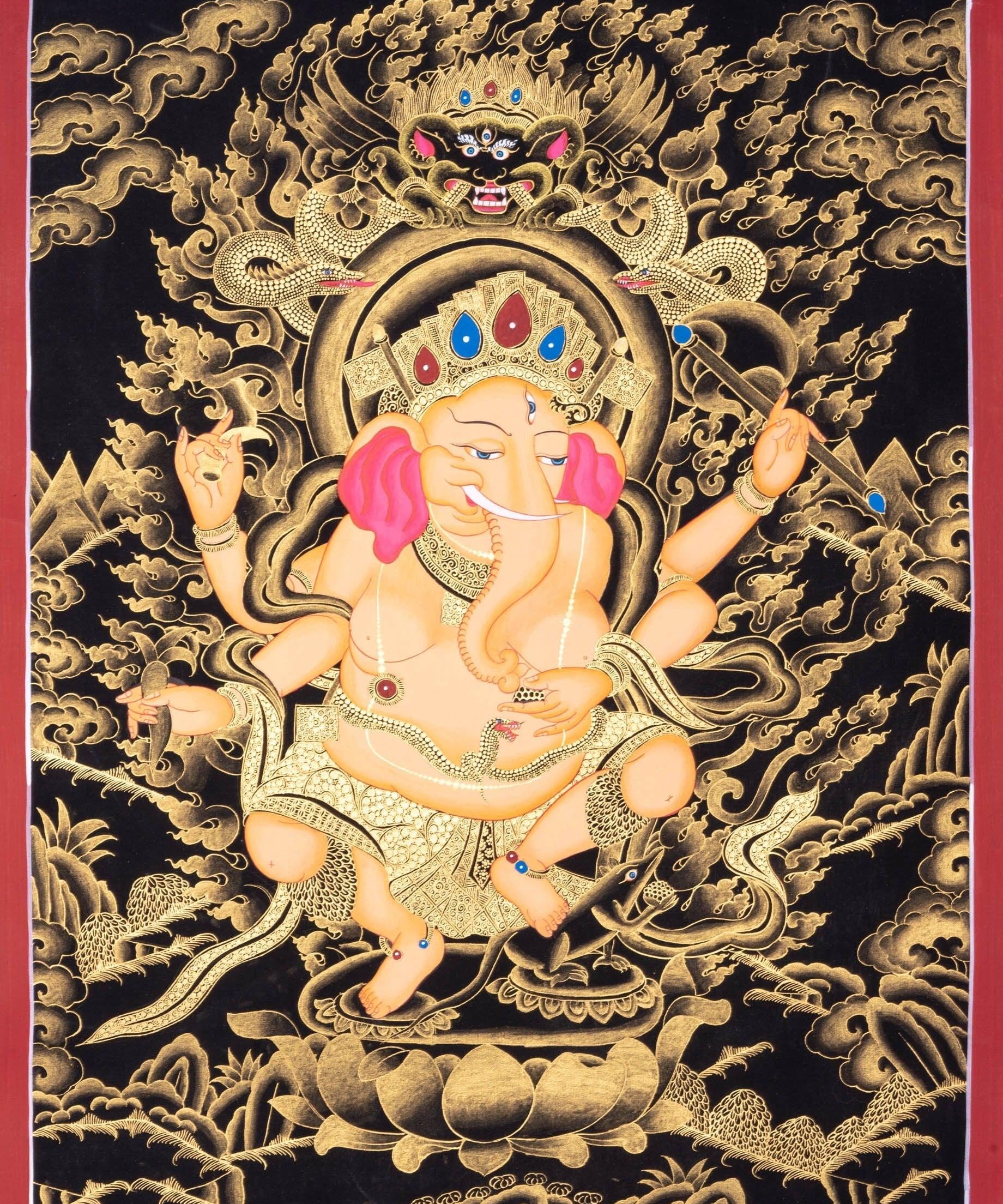 Thangka Painting of Shri Ganesh