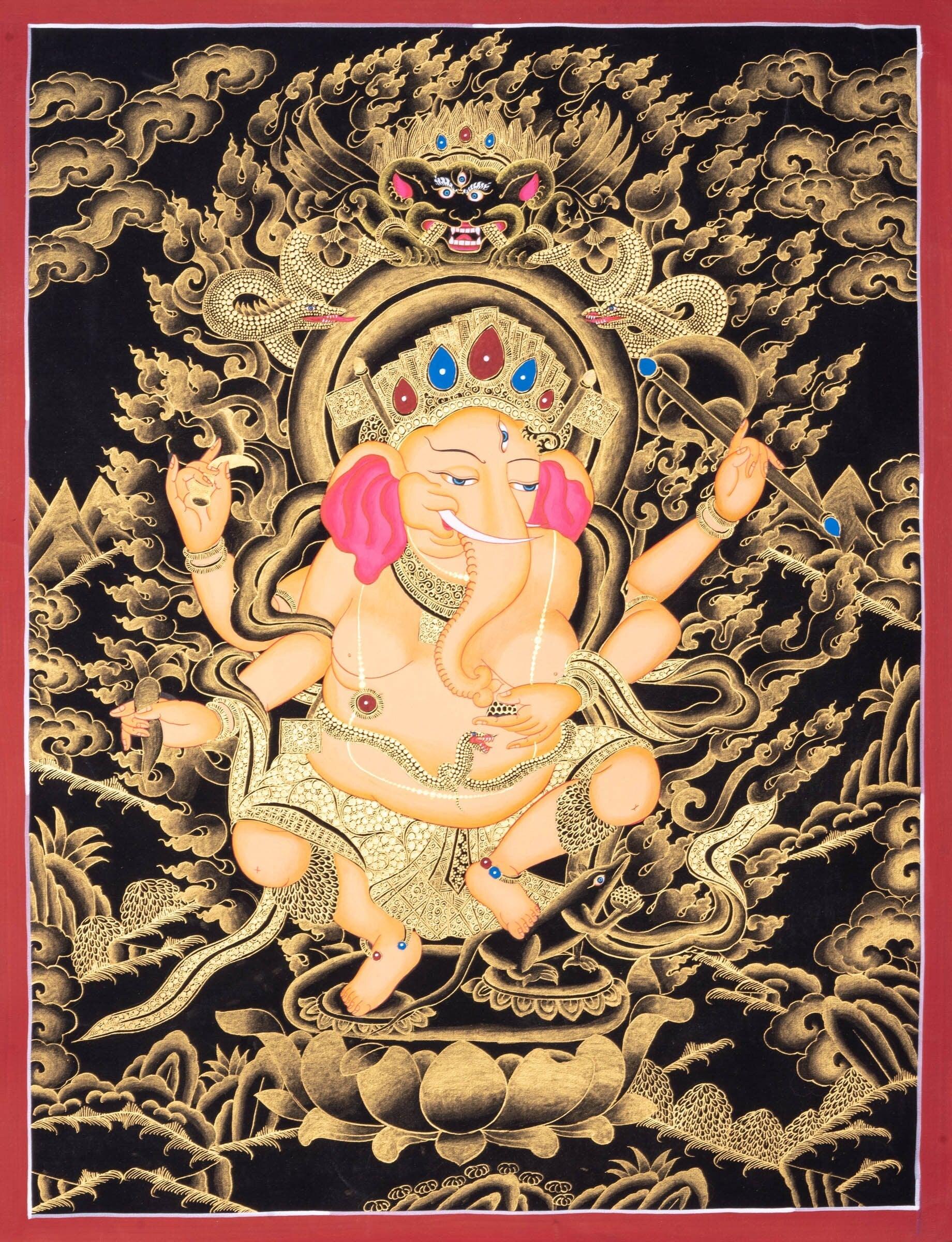 Thangka Painting of Shri Ganesh