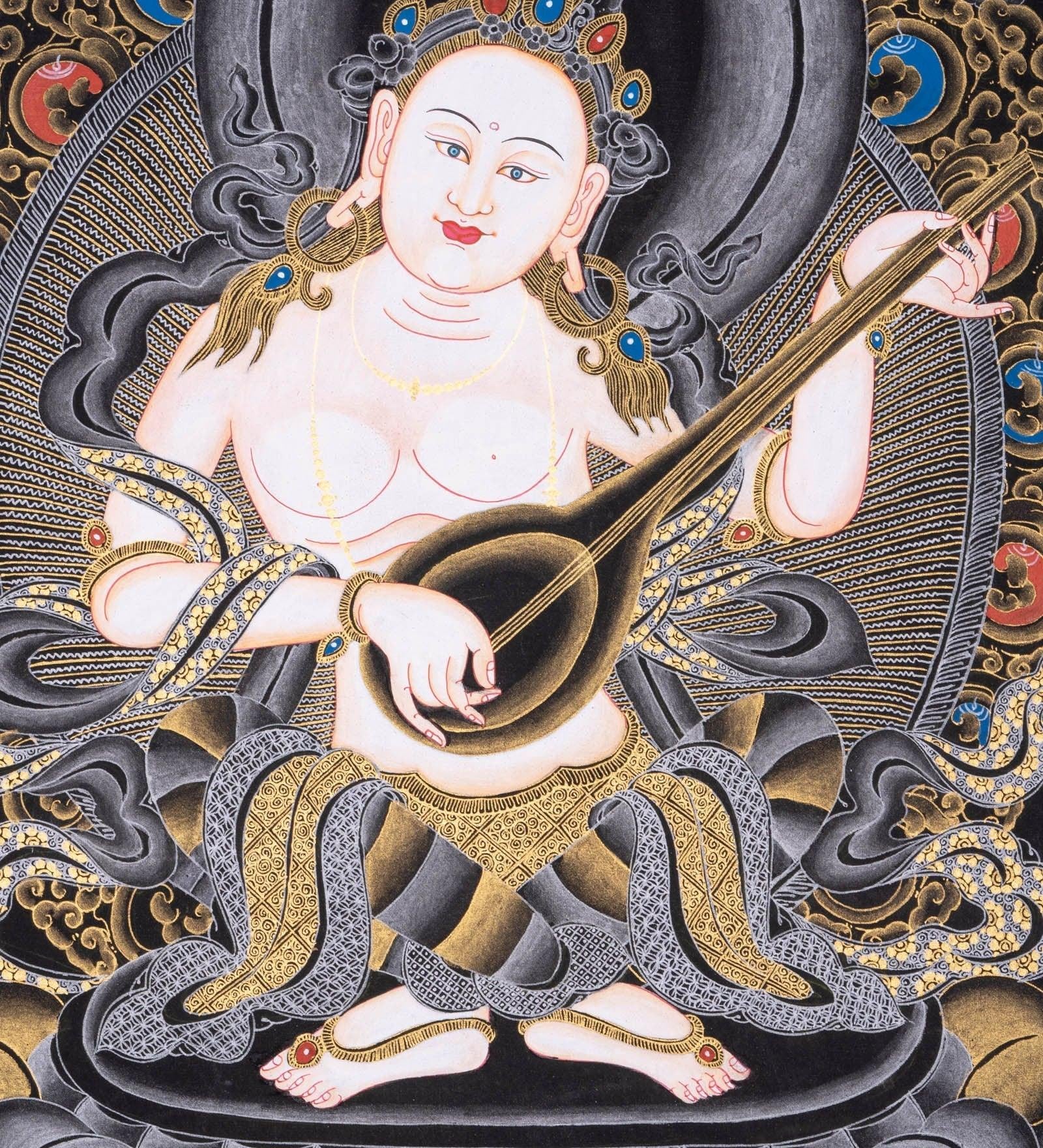 Handmade Thangka Painting of Saraswoti