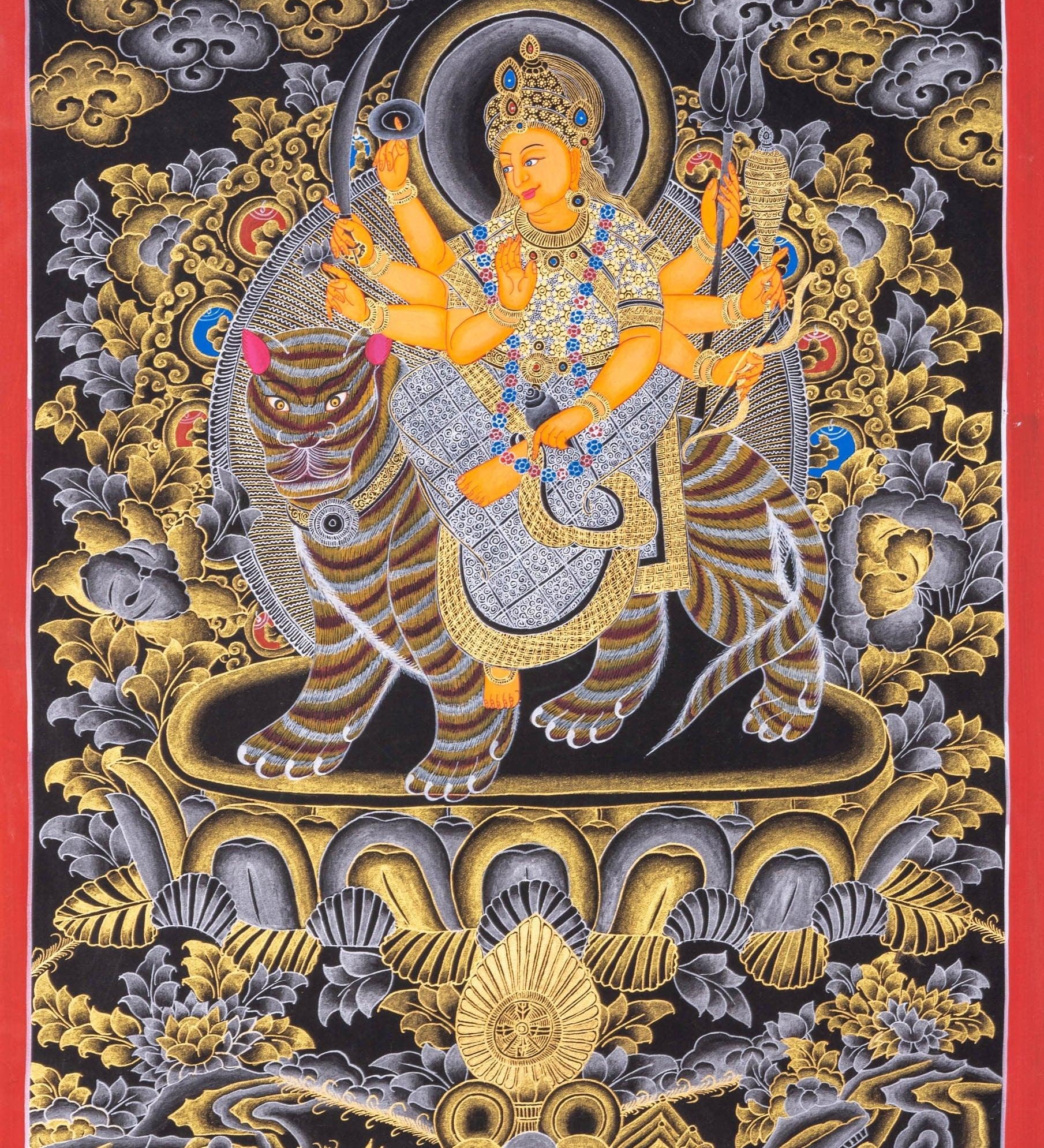 Thangka Painting of Durga Goddess