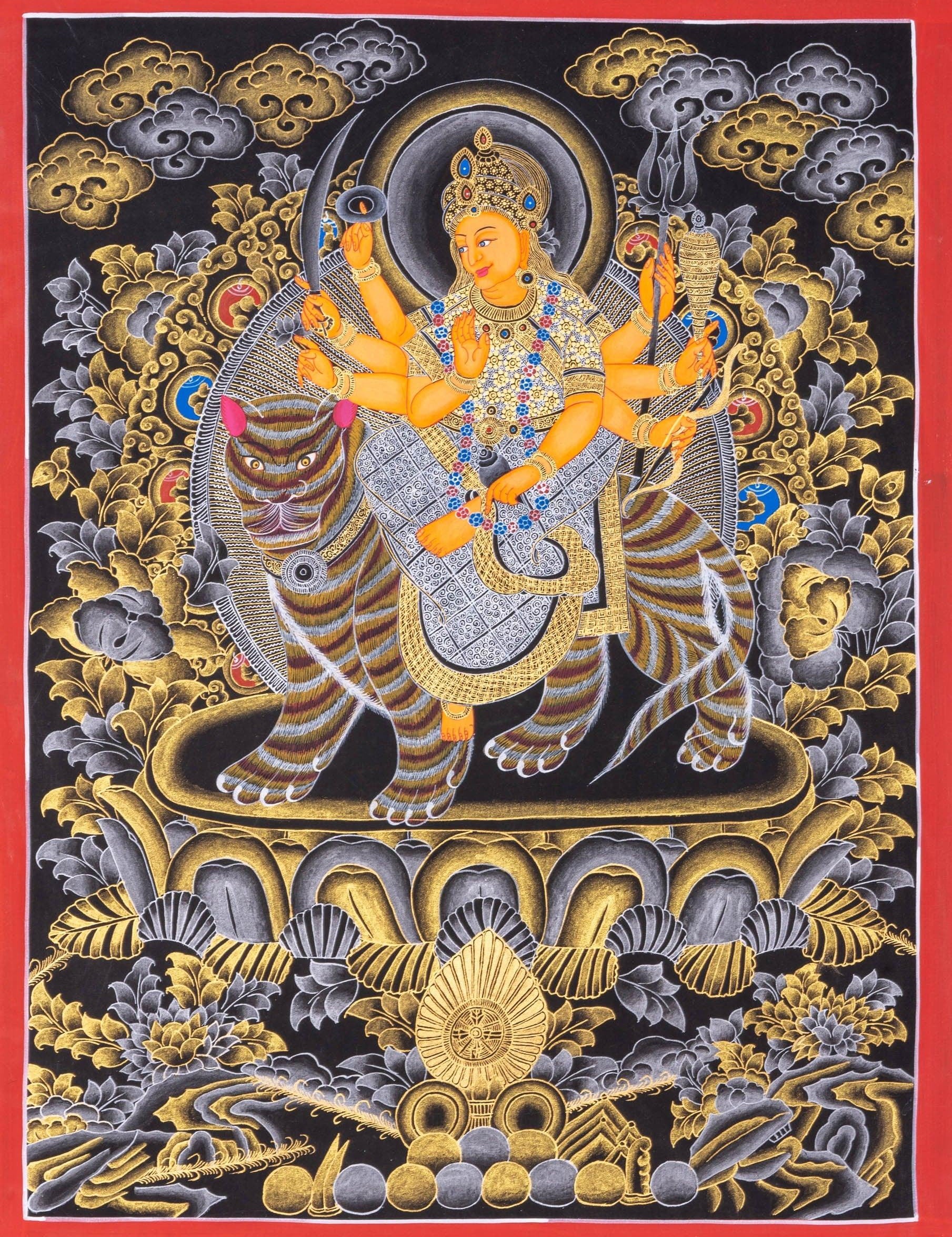 Thangka Painting of Durga Goddess