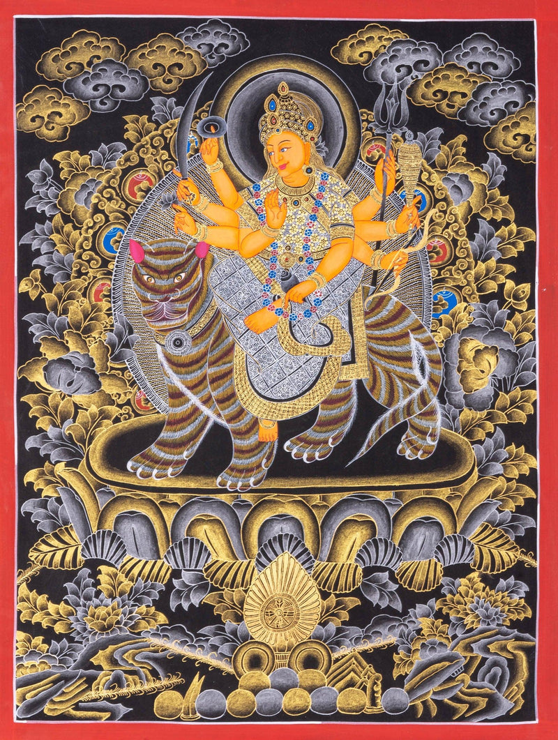 Thangka Painting of Durga Goddess