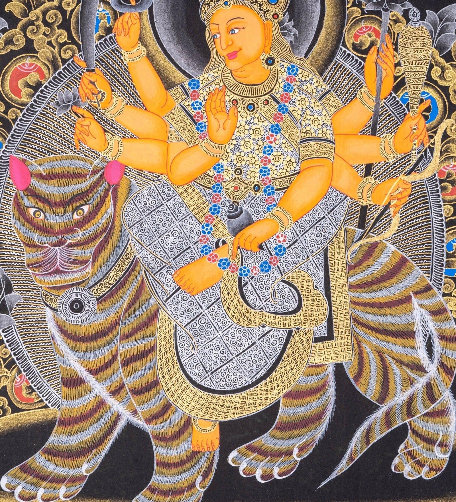 Thangka Painting of Durga Goddess