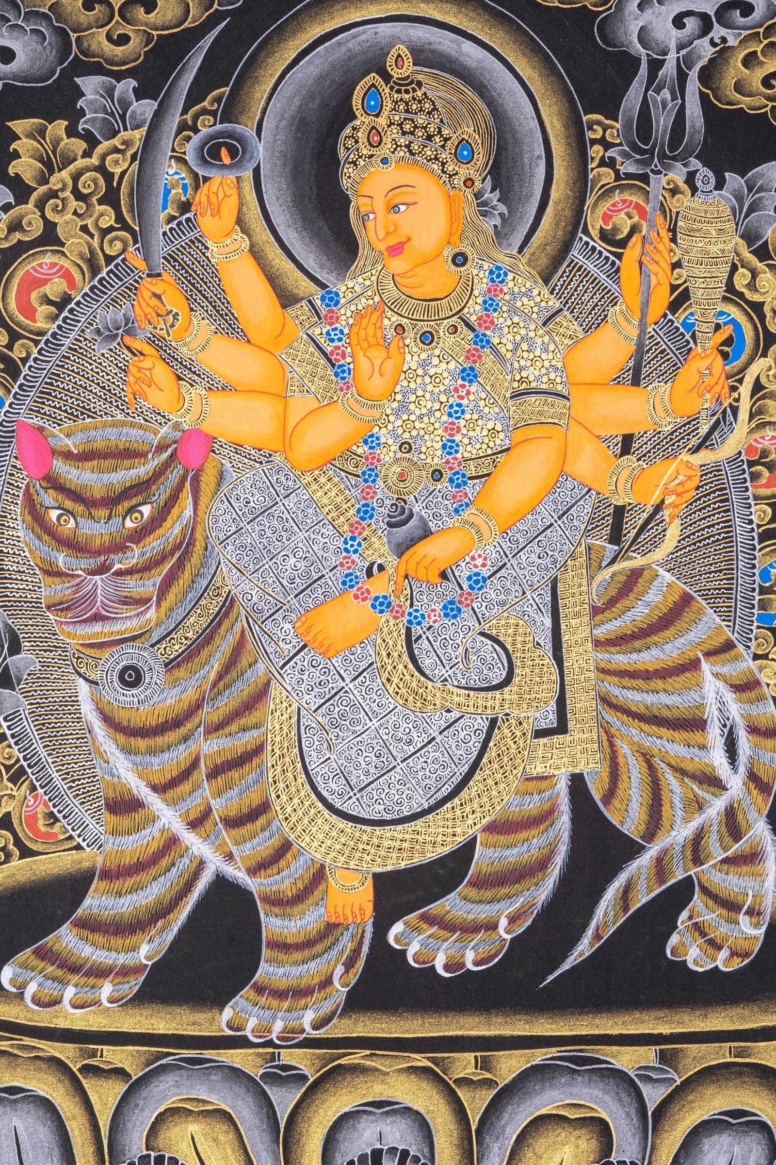 Thangka Painting of Durga Goddess