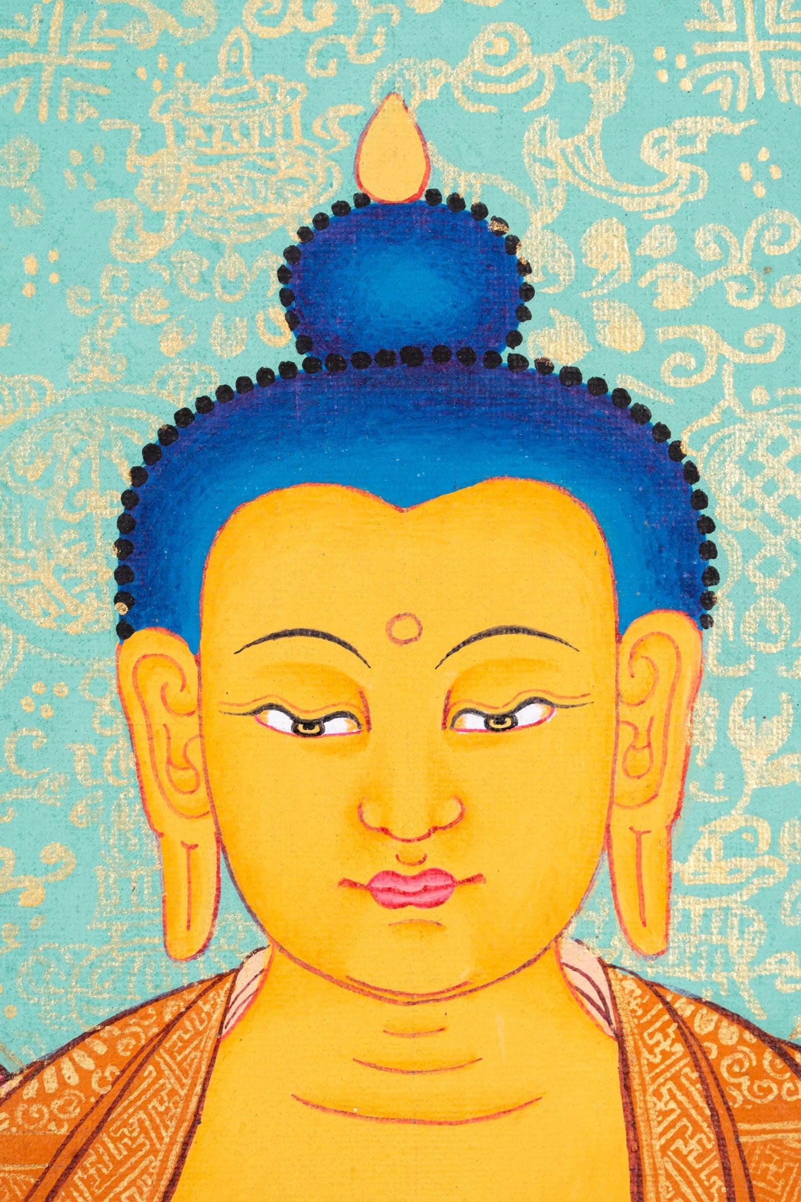 Thangka Painting of Shakyamuni Buddha with 35 buddhas - Himalayas Shop