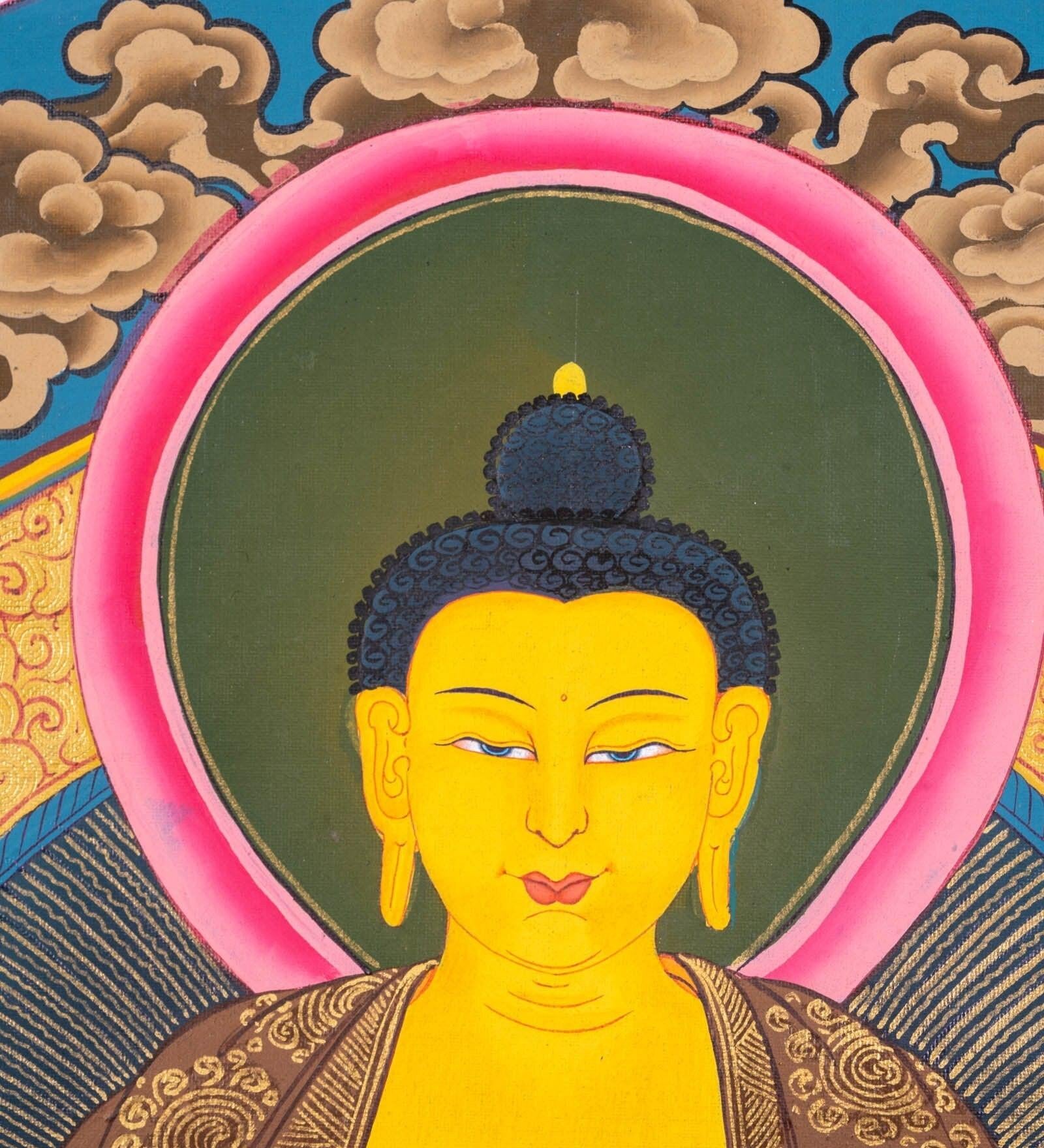 Thangka Painting of Shakyamuni Buddha with 35 Buddhas
