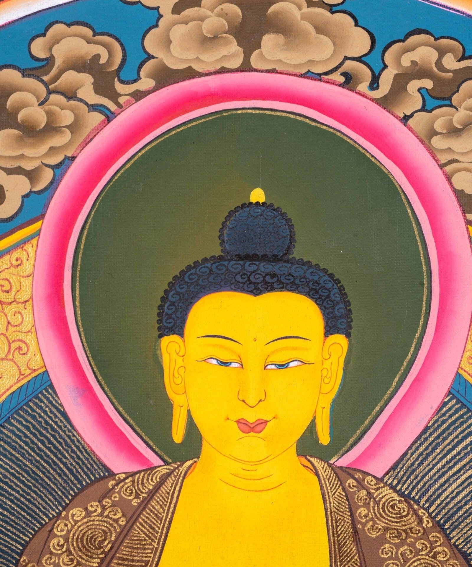 Thangka Painting of Shakyamuni Buddha with 35 Buddhas