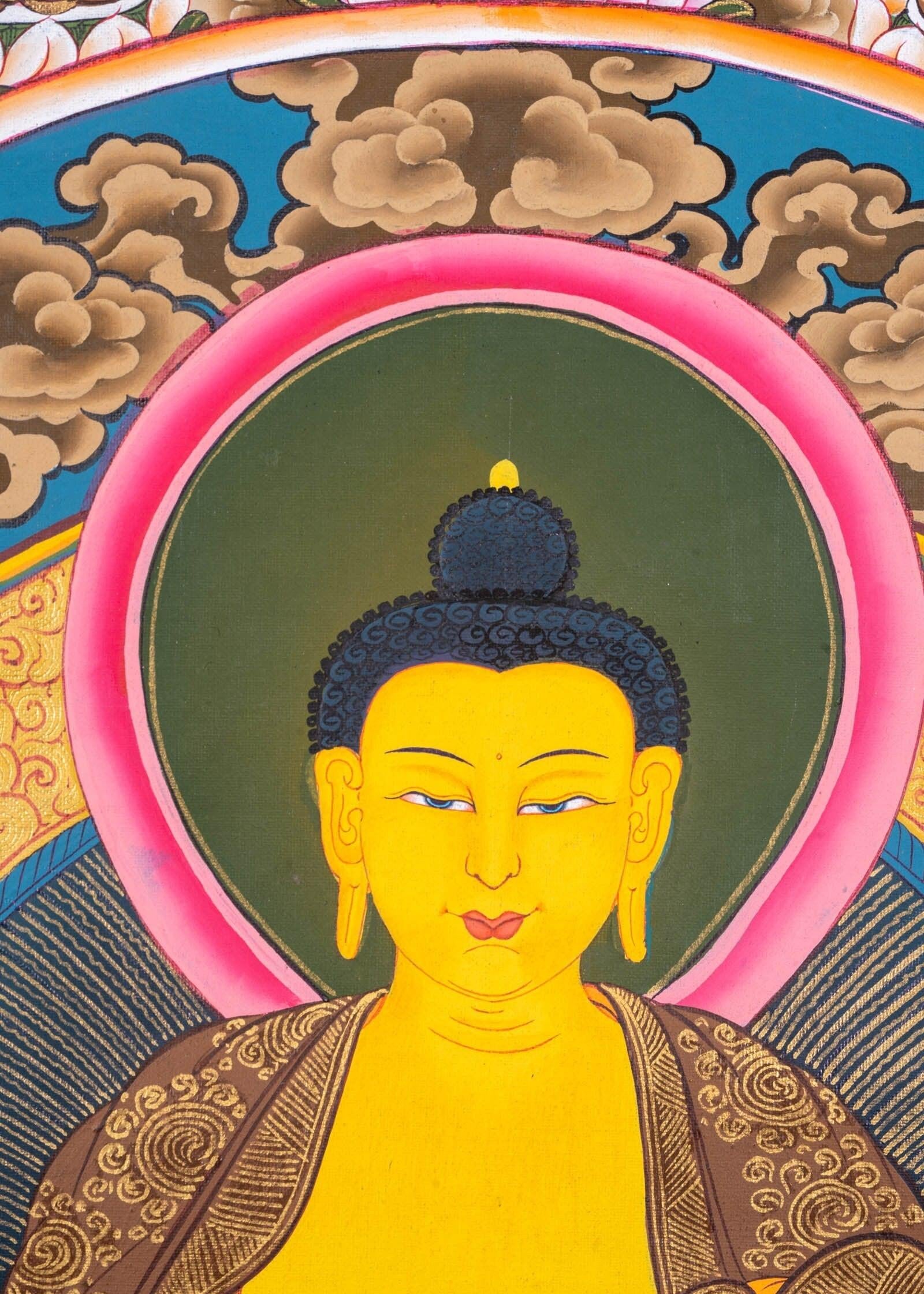 Thangka Painting of Shakyamuni Buddha with 35 Buddhas