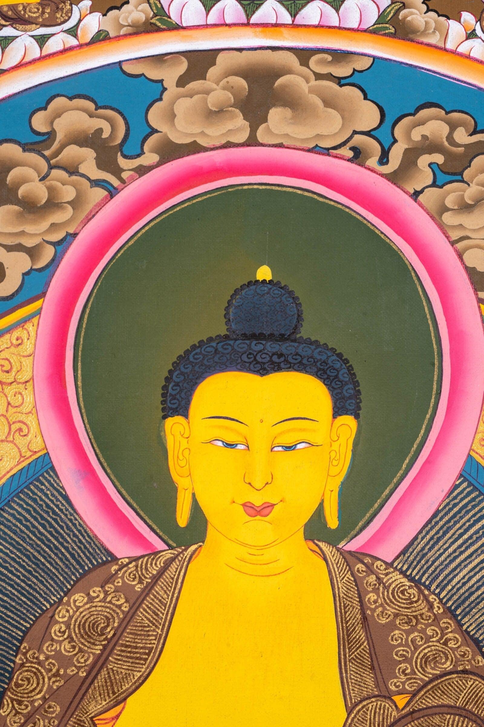 Thangka Painting of Shakyamuni Buddha with 35 Buddhas