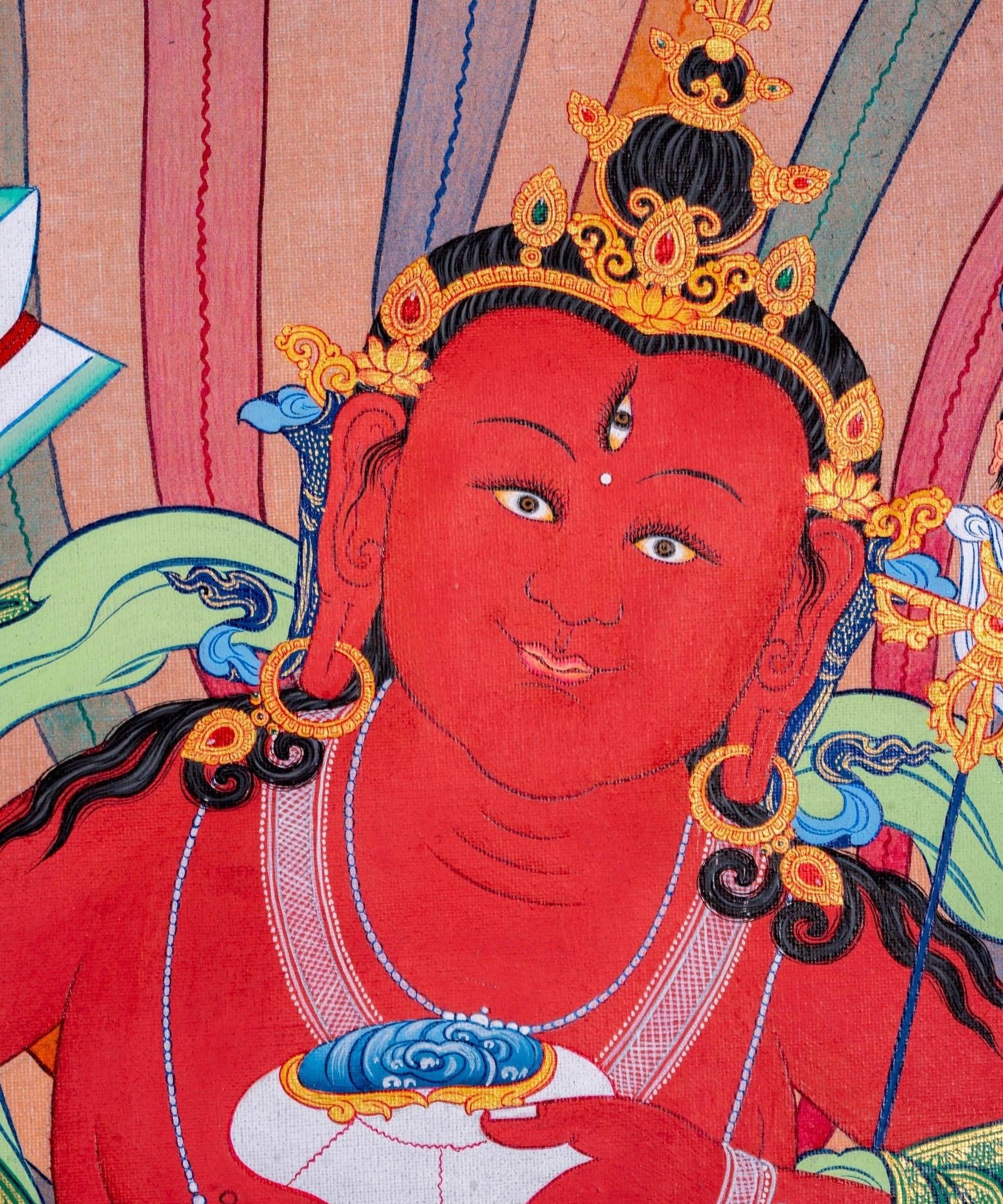 Red Guru Thangka Painting - Himalayas Shop