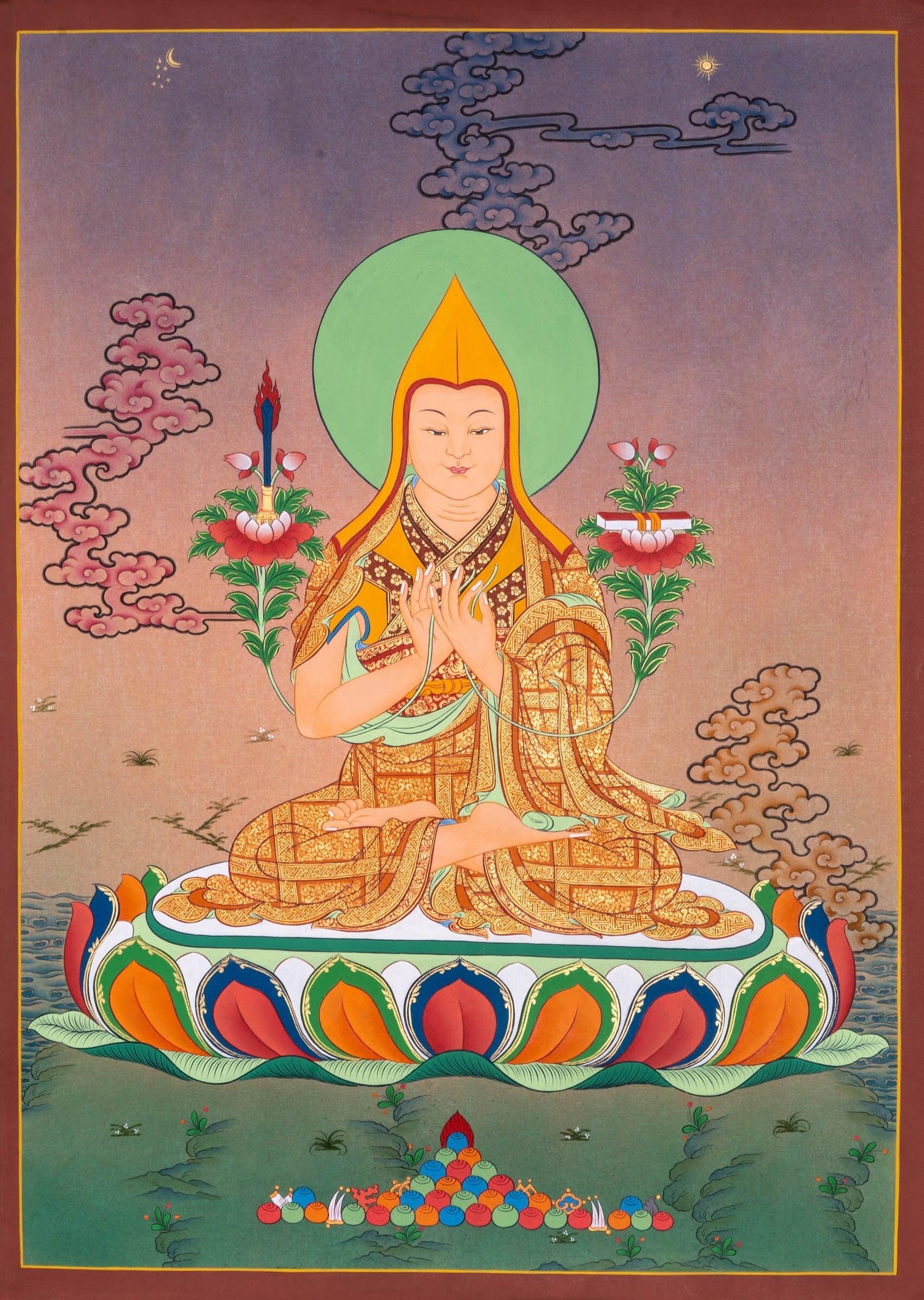 Thangka Painting of Je Tsongkapa