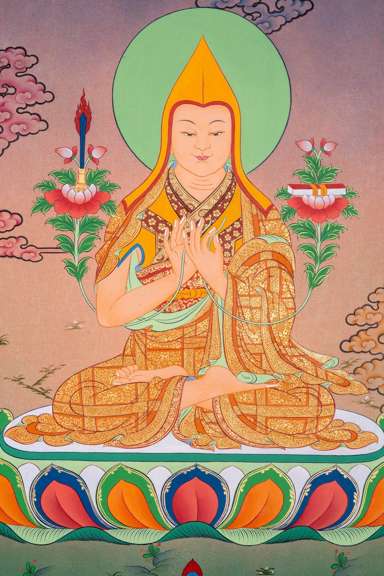 Thangka Painting of Je Tsongkapa