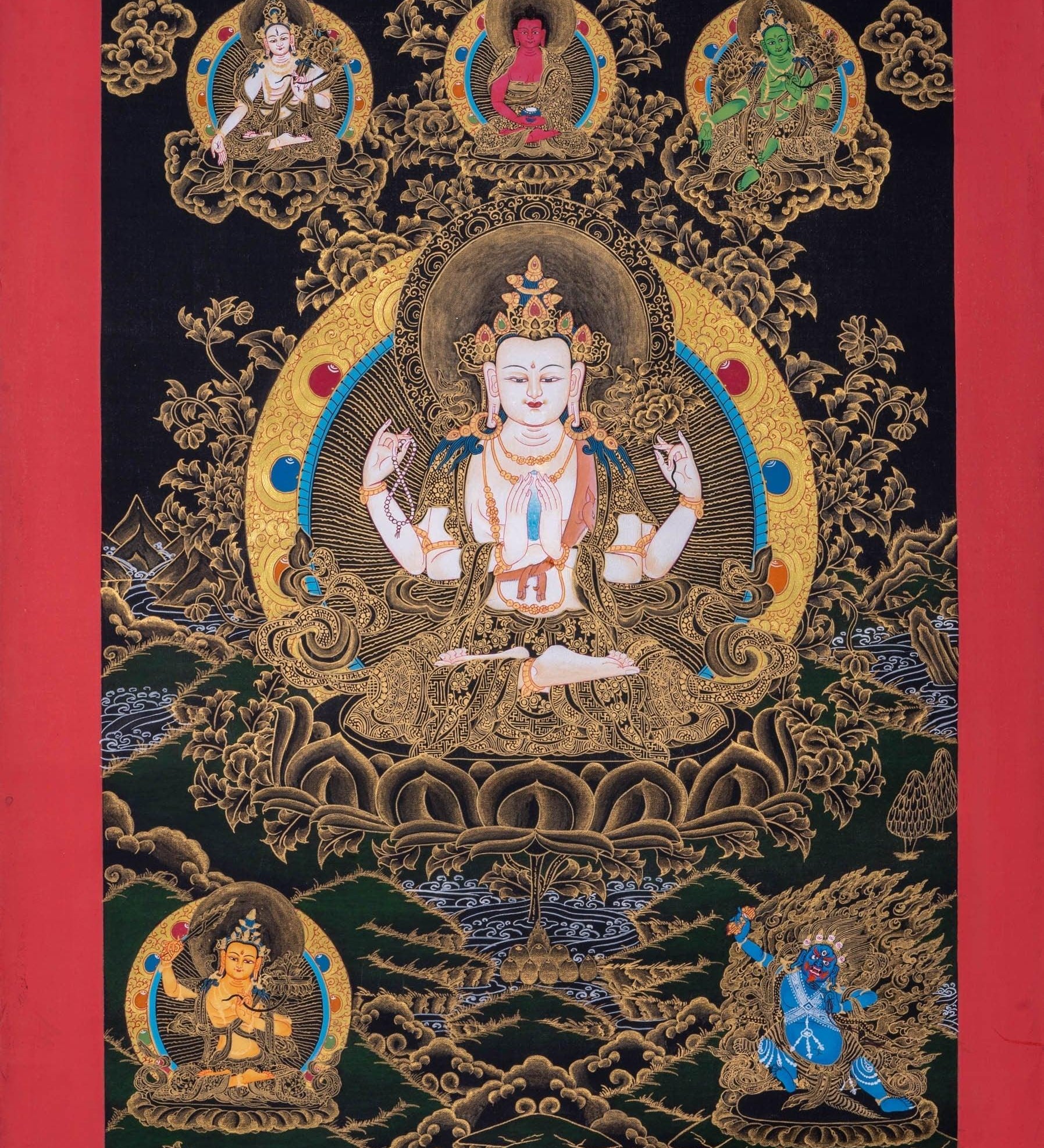 Thangka Painting of Chengresi Bodhisattva
