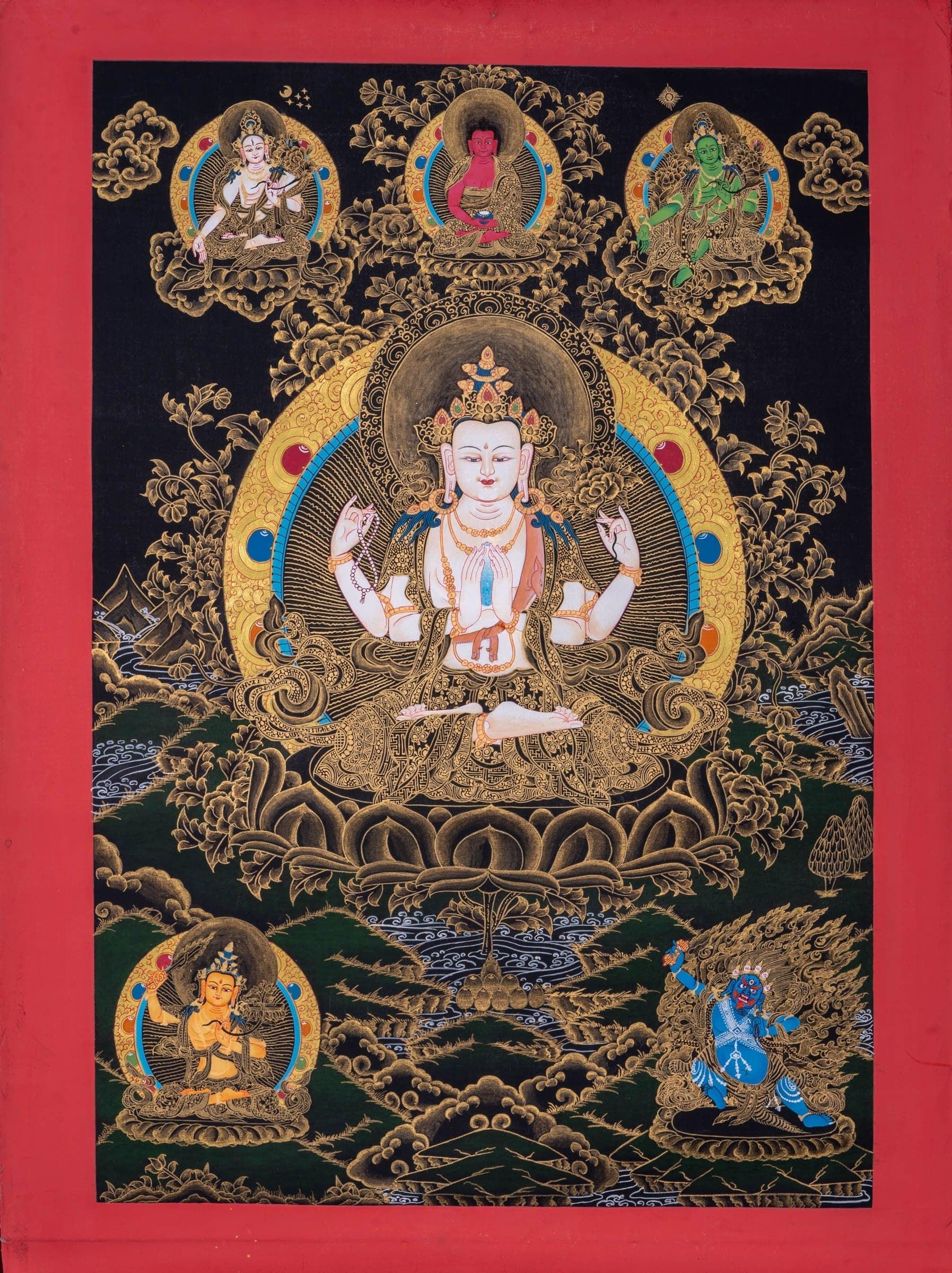 Thangka Painting of Chengresi Bodhisattva